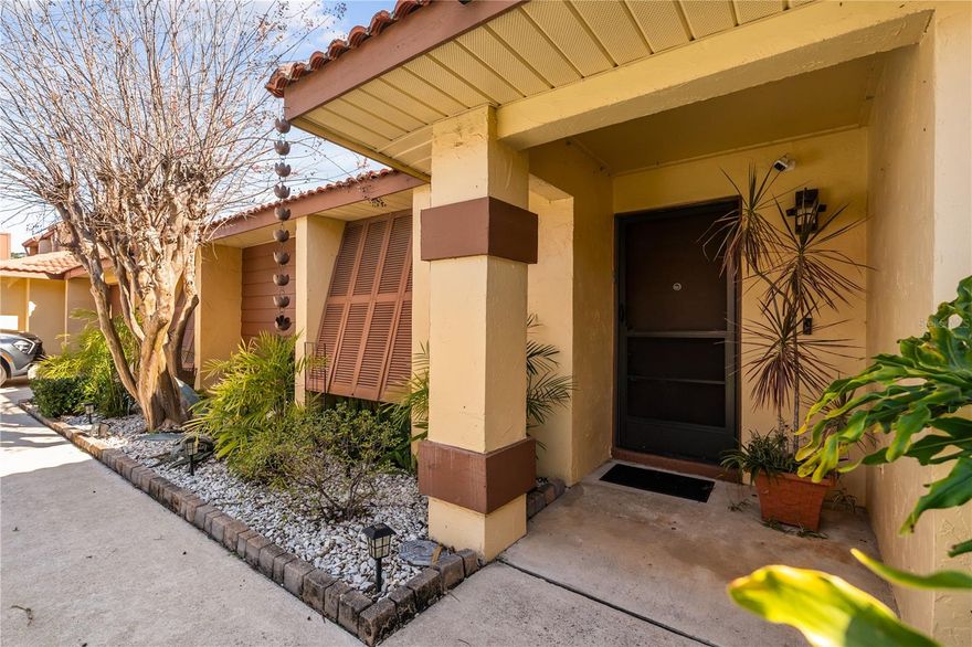 Maintenance free and completely renovated this one story villa features and open split floor plan and has its’ own private pool, fireplace, summer kitchen with wine fridge and 2 car garage!   Upon entering, you’re greeted by soaring volume ceilings, a cozy fireplace, and serene views of the sparkling pool, creating a light and bright environment.  The well-appointed kitchen features granite countertops, Frigidaire Gallery appliances including a gas/convection range, French-door refrigerator, wine refrigerator, and microwave, along with updated lighting, a touchless faucet, pull-out cabinet drawers, and abundant storage.
The thoughtfully designed split floor plan offers privacy and comfort, with a spacious primary suite showcasing volume ceilings, generous closet space, and an ensuite bath complete with a large dual-sink vanity and separate shower area. The second bedroom includes a large closet with a built-in shelving system. Step outside to your private, landscaped pool area with an updated summer kitchen—perfect for entertaining and enjoying Florida living year-round.
Notable upgrades include a newer HVAC system within the last 5 years, updated plumbing throughout, maintenance-free flooring, a new pool pump, LP tankless hot water system, new electrical outlets, freshly painted interior including ceiling. The oversized two-car garage has been freshly painted and features a new garage door and opener. Community amenities include a spacious community pool and gated entrance. While the property appraiser reflects the home as a three-bedroom, the layout is currently configured as a 2-bedroom, 2-bath home with a summer kitchen. New roofs will be installed and SELLER IS PAYING SPECIAL ASSESSMENT IN FULL AT CLOSING FOR ROOF REPLACEMENT. Conveniently located with easy access to I-4, the 408, and Winter Park is just minutes away.