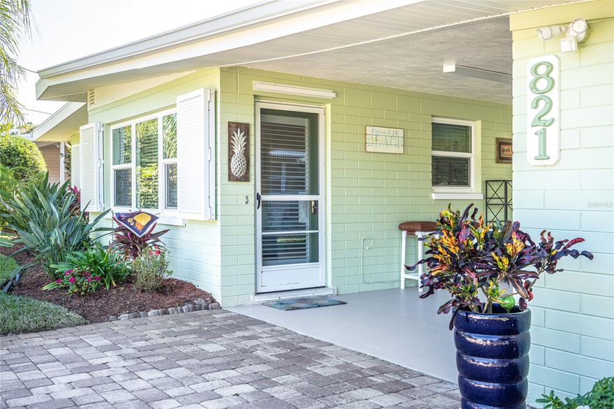 Impeccable location in central beachside, New Smyrna Beach! Within one block to the white sand beach, a golf cart ride to the grocery store, a few blocks to Historic Flagler Ave, where you will find dining, quaint mom and pop shops, festivals and events to fill all your lifestyle desires! This concrete block home has been very meticulously updated and maintained by the current owners; sure to impress on the inside and out. You will never want to leave the backyard! Complete with a beautiful in-ground/heated salt pool and spa. Very private mature landscaping, landscape lighting, and fire pit that are sure to make your nights listening to the ocean purely amazing. There is even a concrete block 12x12 storage shed in the backyard with electric for all of your pool and beach toys. The main home is a 2 bedroom 1 bath with a full bathroom/laundry area on the west side of the carport. This bathroom is the perfect beach bathroom for you and your guests. Just look at the large paver driveway with ample parking. The home features two living areas that flank either side of the open kitchen. Both are bright and airy with one full of windows bringing the outside in. Some of the updates include the roof in 2014, AC 2020, hot water heater 2008, windows, and hurricane shutters 2018. This home is full of memories with the kids and grandchildren ready for new memories to be made. Hurry and come take a look for yourself as there is very limited inventory of this caliber. ;Water: City