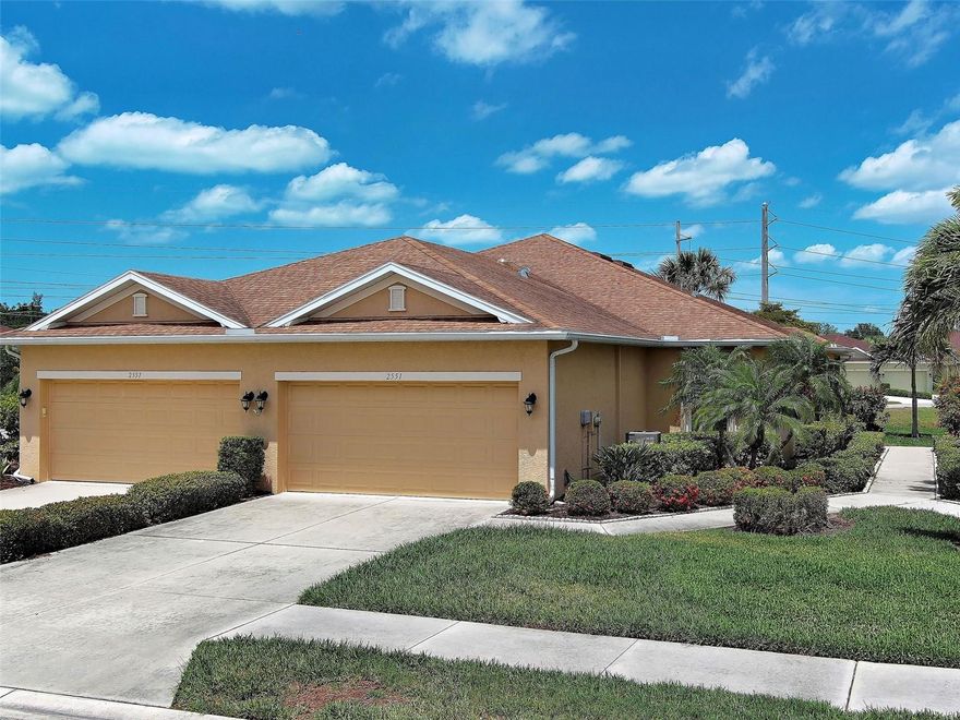 Welcome to effortless Florida living in this move in ready 2-bedroom, 2-bath villa with a dedicated office/ den and tranquil water views. Virtually Staged just for you!  Designed for comfort and style, this residence combines low-maintenance living with thoughtul enhancements that elevate every space with LOW HOA and NO CDD.  Step inside to a open and inviting floor plan were the natural light fills the living areas and frames serene waterfront views. The spacious great room flows seamlessly into the dining area and kitchen, creating a bright and airy atmosphere perfect for everyday living and entertaining. The kitchen is both functional and refined , featuring sold wood 42" cabinets, crown molding and light rails , beautiful tile backsplash. Ample cabinetry and generous counter space make meal preparation effortless, while the open layout keeps everything connected and accessible.  Retreat to the spacious primary suite with en-suite bathroom offering dual vanities and extra large walk-in closet. The second bedroom is thoughtfully positioned for privacy, while the versatile office/ den provided the perfect flex space for remote work, hobbies or a cozy reading area. This villa is loaded with many upgrades including crown molding, coffered ceilings, chair rail, custom glass entry door, screend entry w/ custom tile, custom tile lanai, accordian hurricane shutters , plantation shutters, Garage door retractable screen, New AC , New Bosch Dishwasher,  extra large laundry room making laundry day "loads of fun".  Step outside to enjoy the peaceful water view from your private lanai-an ideal setting for morning coffee or evening relaxation.  Residents also enjoy access to the community pool, gathering area, dog park. Whether enjoying a refreshing swim or lounging poolside, the amenities add to the easy, carefree lifestyle this villa provides.  Move-in-ready and meticulously maintained , this home captures the very best of Florida villa living . Verona Reserve is a gated community, close proximaty to I-75, Historic downtown Venice, Gulf Coast beaches, Venice Myakka River Park, Sarasota Memorial Hospital, Atlanta Braves Cool Today Stadium, golfing,boating, fine dining, shopping & more!
 DON'T WAIT - SCHEDULE YOUR SHOWING TODAY!