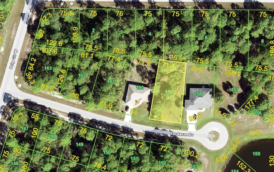 This oversized and buildable lot has a recent SURVEY and ELEVATION CERTIFICATE already completed and paid for ($1250 plus time!) that will go with the sale. This is such a great location in a quite cul de sac with a lake view just across the street, City water and sewer available and no CDDs makes it a prime place to build a home. This community features 2,400 home sites situated around several beautiful private lakes and canals with many new homes being built. The "Sands" boasts 2,400 Homesite tucked into this quaint 54 acres of lakes and canals, 125 acres of rights-of-way and 10 acres of greenbelts and swales along with quick access to the Cape Haze Pioneer Trail. You'll enjoy the serene environment of Rotonda Sands along with some of the best fishing and boating along some of the most beautiful waters and beaches, multiple golf courses, restaurants, and other recreational activities. This deed-restricted community has access to Boca Grande and the Rotonda Golf Courses, without the mandatory memberships.  Drive by today and see why the Sands is a perfect place to build your lil piece of paradise!