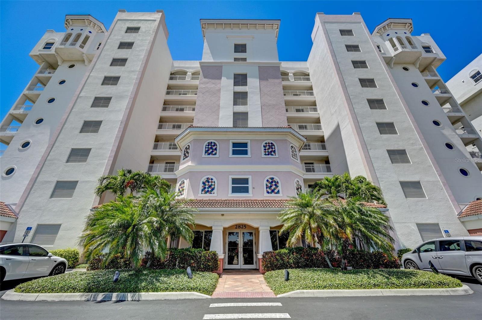 Located on the 5th floor of the beautiful Bay Club Condominium, this stunning 3-bedroom, 2-bathroom condo, complete with an office, epitomizes luxury urban living. Upon entering, you’ll immediately notice the elegant touches and amazing design that define this space. The open floor plan encourages a social atmosphere, from the spacious living room to the modern kitchen and dining area, all bathed in natural light thanks to the sliding doors that open onto the lanai. The kitchen is a highlight, equipped with top tier appliances and granite countertops, perfect whether you’re hosting a dinner party or enjoying a quiet family meal. The master suite offers a private lanai access, a sumptuous ensuite with dual vanities, a jetted soaking tub, and a separate walk-in shower. Adding to the home’s functionality is a dedicated office space, ideal for work-from-home professionals or as an extra guest room. The private lanai presents breathtaking views of Terra Ceia Bay and the Sunshine Skyway Bridge, especially as the sun sets. The property faces northwest, providing amazing views of the sunset without the intense heat of direct sunlight. This condo comes with one assigned parking space in the garage and open parking in th front of the property for your second vehicle. Two exterior storage areas for each unit add to the many sought-after benefits of Bay Club Condominium. The additional amenities include a beautiful pool, a hot tub, a gazebo picnic area, and a fire pit, along with a separate area for outdoor grilling. The additional Association benefits include the Community fishing pier and beautiful nature boardwalk through the mangrove estuary. A public golf course within the Community brings additional entertainment possibilities. Located near dining, shopping, and entertainment, this home is not just a residence but a gateway to a vibrant lifestyle. The golf club has tennis and pickleball. The Occupants of a Unit may keep two (2) household pets, of no more than twenty-five (25) pounds each, or a single household pet of no more than sixty (60) pounds, in the Unit.