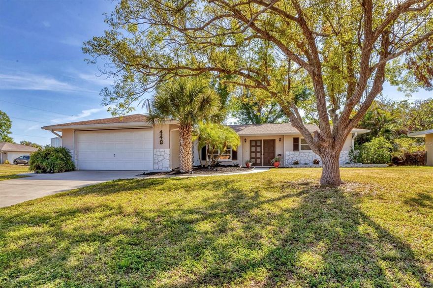 CORNER lot Home for your TOYS! Bring your Boat / RV.  Block construction, storm buster storm panels, newer roof (2022), Newer HVAC system (2021) newer hot water heater, SS kitchen appliances (2022), Entire house runs on an aqua pure plus water system. City Water/Sewer. Plex plumbing, crown molding. A car lover's paradise! Featuring an oversized double space/garage opener with 2 remotes and hurricane braces. The garage opening features a motorized solar privacy screen to keep pests out and provides privacy and airflow. All your projects can be easily seen with the ample LED lighting installed. The home has mature, majestic oaks and landscaping that provides privacy and makes you forget you live in town. Home can be turnkey if needed. If you're looking for a little slice of paradise, look no further than this home with lots of coastal charm. Venice Gardens neighborhood, close to beaches and golf courses. Minutes to downtown Venice and Venice Beach. Easy access to I-75. HOA optional (community pool), NO CDD, Not in a flood zone. No insurance claims in past hurricanes.