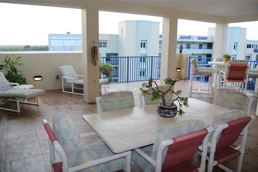 Beautiful Penthouse, END UNIT with lovely views of the Intracoastal waterway and a peek of the
beautiful Ocean view from 3 Bedrooms each with a dedicated bath. There is also a half-bath off the
living area. Boasting almost 2900 Sq Ft of living space that includes an upstairs loft which is Bonus Area
and can be used as another Bedroom, Game Room, Family Room or whatever you want it for. (Does
have large Closet). This condo actually has room to stretch out and enjoy the beach and the separation
of space normally not found in condo living. Spacious kitchen with granite counters, Bar-height Counter
Seating as well as loads of under counter storage and abundant accent lighting overlooking the open
living and dining area. Unit has Alarm system. Two of the three A/C Systems have been replaced, one in
2018 and one in 2019. Outdoor living space on both the East &amp; West sides of the unit includes a huge
Tiled lanai &amp; Tiled patio area. Spacious balconies with views of the estuary so that you can enjoy
watching the wildlife and sunsets with peace and serenity or sit resting while listening to Pond Fountain.
Gated community with secured garage-covered parking. Underground parking and outside guest
parking. Ocean Walk has 2 pools, 2 clubhouse areas, Tennis and deeded access to the beach just off the
East Patio. Close to Beach access and Clubhouse 2. ;Water: City