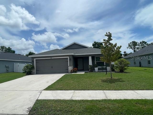 Amber Glen is the perfect neighborhood for seasoned buyers or first-time home buyers! It is less than four miles from downtown Bradenton. Located in the Northen section of Palmetto. Which are Minutes away from St Armond's Circle, Ellington Outlet Mall and Beautiful beaches Amber Glen is a best kept secret and affordable. This newer home built in 2019 by Highland homes, boost of 4 bedrooms and two baths, each bedroom is carpeted and has a ceiling fan. Master Bedroom very large, has glass sliding door that opens to screened Lanai, the master bedroom has a large walk-in closet in master bathroom. There is a Separate walk-in shower, with a deep sunken bathtub, Double vanity sinks, a private water closet. There is a high ceiling foyer as you enter this lovely home. Front of the house has a covered front sitting area. there are two bedrooms as you enter to the right with a bathroom in the center which has a bathtub shower combo. There is a linen closet outside of bathroom. The great room has high ceilings as well as your gourmet kitchen. you have a gorgeous granite approximately twelve-foot island with stainless steel sinks, in center, with plenty of room for family gatherings/ or entertaining. The dinette area is to the left of the kitchen. which has sliding doors that go out to the screened lanai, that overlooks your private back yard no rear neighbors, that has a white vinyl fence all around back yard. There is a walk-in pantry in the kitchen, then there is a pocket sliding door that goes to your spacious laundry room. that has a folding table as well. this has a door that goes out to your oversized two car garage. Kitchen comes with Range, Refrigerator, Microwave and dishwasher. The home is move in ready.