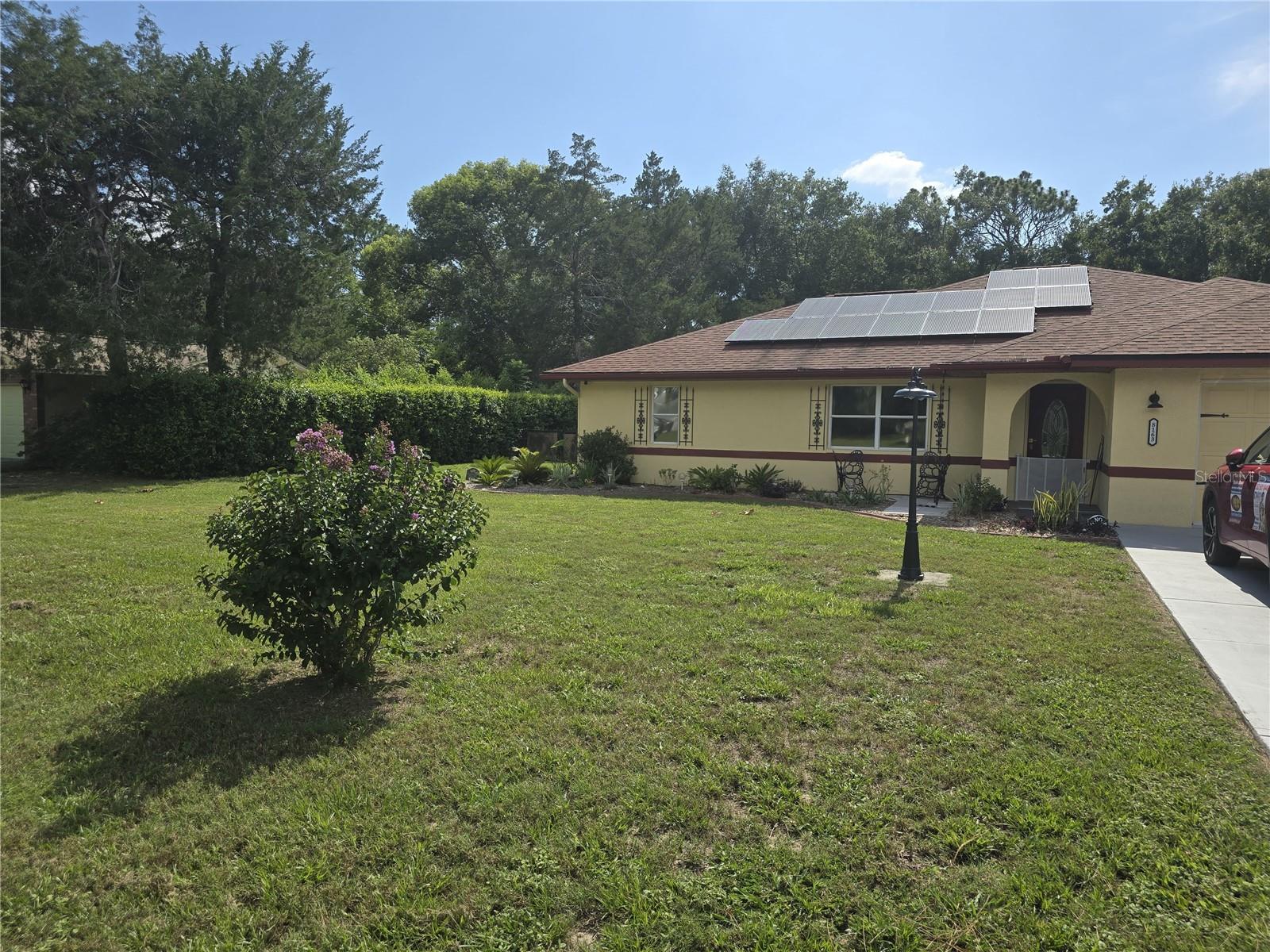 Charming 2 Bedroom, 2 Bathroom Home with Pool on Half-Acre in Brooksville *Solar and Well* Welcome to your personal oasis in beautiful Brooksville! This inviting 2-bedroom, 2-bathroom home sits on an expansive 0.5-acre fully fenced lot and offers the perfect blend of comfort, privacy, and convenience. Featuring a split-bedroom floor plan, this home is ideal for families, roommates, or anyone seeking space and versatility. Inside, you’ll find vinyl laminate flooring throughout the main living areas, providing a modern look that’s easy to maintain. The kitchen and bathrooms are finished with durable tile flooring, enhancing both function and style. Step outside to the star of the show — a spacious covered back lanai that overlooks your private pool. Whether you're enjoying a quiet morning coffee or entertaining guests, this outdoor space is designed for relaxation and fun. The large yard includes a storage shed, perfect for tools, pool equipment, or extra storage. Location is key, and this home offers unbeatable access: Just 1 mile to the Suncoast Parkway, making commuting to Tampa (under 80 minutes) and Tampa International Airport (about 60 minutes) a breeze. Minutes to State Road 50/Cortez Blvd, a major hub for medical services, shopping, dining, and everyday amenities. Two hospitals are located nearby, adding peace of mind. Enjoy the best of Florida nature and culture — you're within 30 minutes of Weeki Wachee Springs, Hernando Beach, Pine Island, and Downtown Brooksville. Whether you're craving kayaking adventures, sunset beach strolls, or historic charm, it’s all at your fingertips. Don't miss your chance to enjoy this exceptional rental in a highly desirable location. Schedule your showing today and make this Brooksville gem your new home.