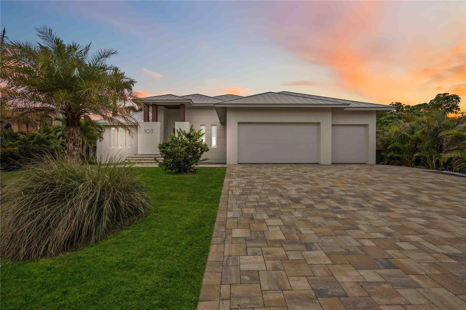 The breathtaking water views serve as a serene backdrop to this exquisite 4-bedroom, 3-bathroom waterfront, gulf access sanctuary with breathtaking, unobstructed views of Charlotte Harbor from nearly every room. This custom-built home built in 2020 offers both construction features and an elevation that were designed to prevent damage from storms. The home is built above flood level, has over-engineered construction foundation and roofing features, and has proven to withstand impact or damage from all hurricanes and tropical storms occurring since it was built! Literally zero damage!
No Expenses have been spared in the Well Appointed Waterfront Pool Home featuring Standing Seam Metal Roof, Impact Glass Windows, Aluminum Soffits with 2 ft. overhang for Maximum Sun Protection, Four (4) Bedrooms, Three Full (3) Baths, Attached Oversized Three (3) Car Garage, Travertine Flooring throughout, Solid Wood Cabinetry throughout, Solid Core Interior Doors throughout, Spray Foam Insulation, Volume Ceilings, Open and Bright Great Room with Floor to Ceiling Entertainment Wall with 74"Dimplex Electric Fireplace, 75" LG TV and Bose Soundtouch Soundbar, Zero Corner Doors, Open Kitchen with Expansive Island with Breakfast Bar, GE Profile Appliances, Built in Oven, Induction Cooktop, Stone Counters, Luxurious Private Owners Suite, Separate Den/Piano Room or would make a Great Executive Home Office, Large Laundry Room with Additional Storage. Plantation shutters throughout add a touch of timeless elegance while offering privacy and natural light. Ideal for Entertaining is the Additional Living Space provided by the Spacious Lanai with a newly installed retractable Hurricane Shutter offering additional protection from storms or indoor/outdoor living options, Pre-plumbed Outdoor Designated Kitchen Area with Vent in Place ready for you to Customize your Outdoor Grilling Needs and the Screened Saltwater Pool with new pool heater. Paver Drive and Walkway, there is room on the Eastside of the Home to Park an RV and on the Right side of the Home there is a Custom Rack to Store Kayaks/Canoes. Electrical panel set up for Portable Generator (included with sale). There is a large .5 acre yard and your own Private Sandy Beach, giving you Endless Views and Spectacular Sunsets, plus you are moments to Outstanding Boating, Fishing, and Kayaking. You will be just a Short Drive to the Port Charlotte Beach Complex, Tennis, Shopping, Airports, the Sunseeker Resort, Rays Sports Complex, Dining, Medical, Punta Gorda, Boca Grande, Golf, Pickleball and all that Southwest Florida Offers.
Seller has dock plans approved by the Corps of Engineers and quote for future dock available. Seller to include one year home warranty with purchase. We Invite you to schedule a Tour and Make an Offer Today, your Waterfront Lifestyle awaits. Current Homeowners insurance yearly policy is $3250 and Flood Policy yearly is $1847.
