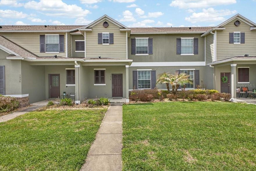 Lovely 3 bedroom/ 2.5 bathroom townhome with a spacious 2-car garage located in the charming Beacon Park Community. Through the front door, you have a guest half-bath to the left and an open-concept living space inside. The kitchen features a large pantry and plenty of cabinet storage. Newly updated vinyl flooring in the main living area with new carpet on the staircase and upstairs bedrooms. A spacious master bedroom has an attached bath and roomy walk-in closet. New ceiling fans in the living room and bedrooms. Refinished garage and BRAND NEW HVAC! Enjoy easy, low-maintenance living in the well-kept Beacon Park community with amenities such as access to a community pool with pond views, a fenced-in playground, and walking paths. Desirable location- minutes from conveniences including shopping plazas, grocery, clinics, parks, restaurants, and easy highway access for a fast commute. Also only 15 minutes from Lake Nona Medical City. And for some active Florida Fun- less than 30 minutes from Universal Studios, Seaworld, Discovery Cove, and the multitude of Disney's Theme Parks.