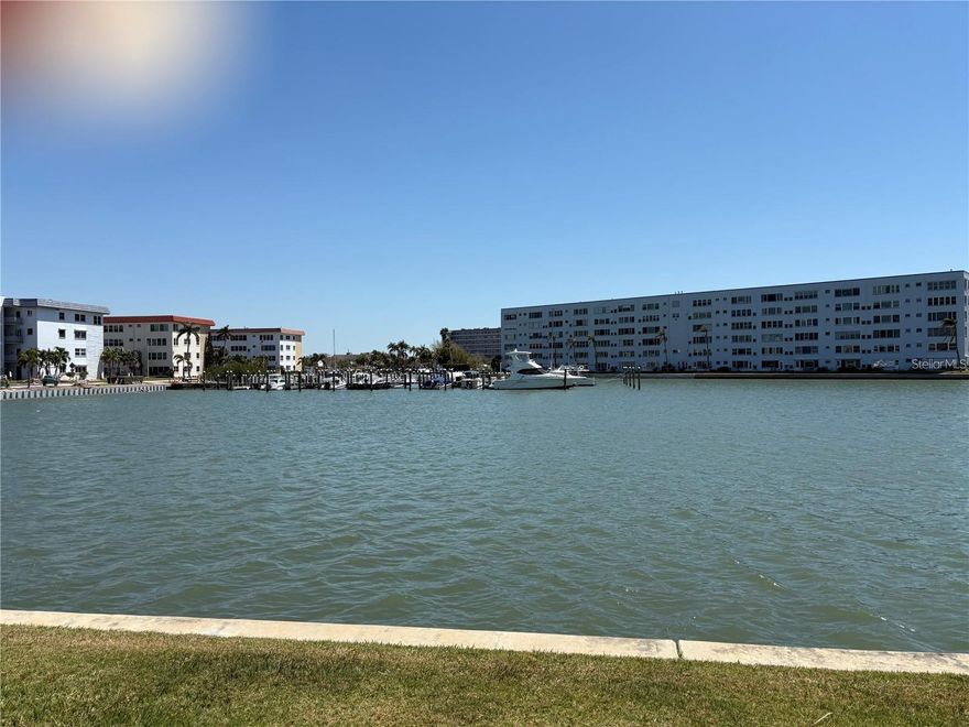 Watch sunsets over the marina and see dolphins and colorful local birds from the Florida Room windows of this second floor unit. Light & bright freshly painted with tile floors in a cool color, the unit is ready for you to move into and make into your own place, decorating in your style. This is the larger one bedroom, one bath unit at 860 square feet. It's close to the elevator and is on the same floor as the laundry room. You can use any of the four Town Shores heated pools, and spend time at the clubhouse which is equipped with a fitness room, sauna, pool tables and a small library. On the property are tennis, pickleball and bocce courts. The Groton HOA fees include gas for hot water, cooking, and heat, along with basic cable, internet, water, sewer and garbage collection. Nearby you have all the resources of charming, small-town Gulfport with its own beach, weekly market, and a long pier stretching out into the bay. The Gulfport Casino, restaurants, located on the beach, offers weekly activities including dances, fitness classes and the celebrated Gecko Ball, various shops and so much more. You are also about a 15 minute drive from Tyrone Square Mall, downtown St Petersburg, St Pete Beach, and I275 for easy access to Tampa International Airport, the Tampa Bay Rays games and Tampa Bay Buccaneers games,