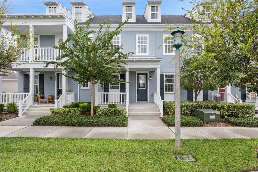 **October Buyer Incentives!  Sellers offering 1 year of prepaid HOA dues!**
Like New, Former Model!  This immaculate 3 bedroom 2.5 bathroom townhome is located in Celebration's newest neighborhood, Island Village.  You will love the spacious open floorplan!  Upgraded wood laminate floors throughout the first floor.  
The Kitchen features 42" cabinets with crown molding in a warm Maple/Rye finish with matte black hardware, Glass door accent cabinet, tiled backsplash, Quartz counters, and Stainless-Steel appliances as well as Pendant lights over the large island.  The kitchen flows seamlessly into the Great Room and Dining Area. There are sliding doors and a French door out to the Private courtyard and covered lanai with pavers, so you can expand your entertaining outside! 
Upstairs you will find your primary suite with Double Walk-in Closets, with new Custom California Closet systems.  The ensuite primary bathroom has double sinks and a frameless glass enclosed shower.  The secondary bedrooms share a Jack and Jill bath with double sinks and also both boast the upgraded closet systems, maximizing your storage space!   The Upstairs Laundry room has upper cabinets and a front-loading washer/dryer that convey.  
Other highlights include:   5 1/4" baseboards, upgraded 5 panel doors with lever handles in matte black, Gutters, a first-floor powder room, the upgraded closet systems throughout—including in the Pantry!  Custom Window Treatments and blinds.  Detached 2-car rear entry garage (with epoxy finished floor) which is connected to home by covered walkway.  And don't forget the covered front porch!   
Situated just steps away from the new Island Village Elementary School, this home is perfect for families seeking a close-knit, vibrant community. This home offers one of the lowest Townhouse HOA fees in all of Celebration. Enjoy Island Village amenities including a Zero entry pool with lounge areas. Fitness Center with app-enabled indoor fitness station. Resort-style clubhouse with screened in lanai.   And you also have easy access to Celebration’s array of parks, community events, and all the magic of nearby Disney attractions. Don’t miss the opportunity to call this stunning property your home!