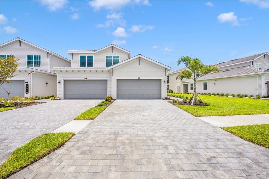 Be the first to live in this brand new 3 bed / 2 bath coach home located in a prestigious gated golf country club community in Wellen Park! This beautifully designed residence features an open floor plan with modern finishes, a spacious kitchen with quartz countertops and stainless steel appliances, and enormous breakfast bar.  Enjoy the convenience of a 2-car garage, full size in-unit laundry, and a private screened-in lanai perfect for relaxing or entertaining. Primary suite has king bed and TV, large walk in closets and en suite bath with slider out to screened in porch.  Second and Third bedrooms have queen beds with 2nd bath conveniently located outside of both.  Large living and dining rooms with high end finishes and beautiful new furniture. Completely turnkey with everything you need to call this home. Community amenities include 18 hole golf. course, membership included, pickleball and  tennis courts, bocci ball, clubhouse, dining, fitness center, spa, full time activities director, and resort-style pools. Available for monthly rental, perfect for seasonal or long-term stays. Close to several of Southwest Floridas amazing beaches, shoppings, tons of restaurants and nightly entertainment in downtown Wellen Park.  Cool Today park is just down the street for Braves Spring Training.  Lots of walking trails and ponds for fishing make this a great place for all of your entertainment needs.  Call today to reserve your month!