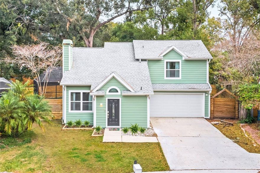 Tucked at the end of a quiet cul-de-sac in central Tampa, this hidden-gem pool home near Seminole Heights and South Tampa brings the outdoor space everyone asks for. An oversized screen-enclosed pool overlooks a large fenced yard with mature trees and a wooded backdrop, creating a private retreat with room to relax, grill, and entertain.

Inside, the main living area feels open and bright with soaring 16-foot ceilings and a fireplace, while the kitchen adds a pot filler and updated appliances. The 2024 remodeled primary bathroom features dual sinks and dual shower heads, giving the suite a true spa feel. Big-ticket items are already handled: roof (2016), hurricane impact windows and doors (2019), and Hardie board cement siding (2019) with a 30-year transferable warranty, plus A/C and handler (Nov 2020), a newer water heater, fresh interior paint and updated fixtures/switches (2024), and upgrades to pavers, sprinklers, fencing, landscaping, and pool equipment (pump 2019). Smart thermostat and smart garage door controls convey.

All of this comes with a central location under 10 miles to Downtown Tampa and Tampa International Airport (TPA), with easy access to Seminole Heights, South Tampa, Hyde Park, Channelside/Water Street, Bayshore Boulevard, the Tampa Riverwalk, the Hillsborough River, MacDill Air Force Base, and the bridges toward St. Petersburg and the Gulf beaches.