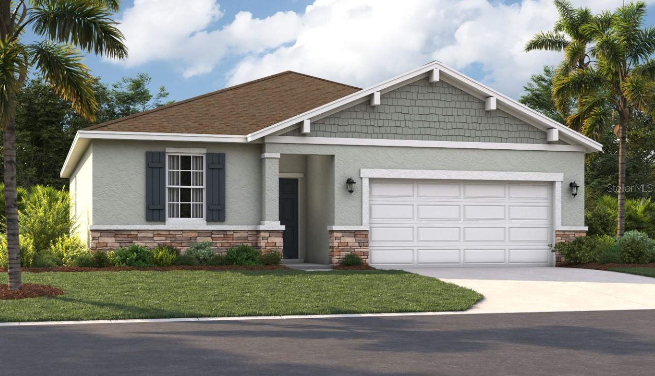 One or more photo(s) has been virtually staged. Under Construction. Ready for the Florida lifestyle? You'll love living at Silver Lake Pointe, where you'll be just minutes from all the shopping, dining, and entertainment options, with easy access to downtown Leesburg and Mount Dora. Plus, you'll have three main lakes and beautiful Silver Lake right in your backyard, and plenty of nearby parks and golf courses to provide endless recreational options! Get ready to enjoy the sunny days ahead at the on-site amenities, including a pool, cabana, and playground.
The Portland is the perfect floorplan to take advantage of the Florida lifestyle. In this home, guests are greeted by a covered entryway that leads to a spacious living area on the main level. No matter where you are in this space, the open floor plan is a great place to entertain family and friends. The kitchen island allows for natural movement throughout the main level, keeping the kitchen as the focal point of the home. Two spacious bedrooms share a bathroom on the main level, and the true showcase of this home is the primary suite, which offers utmost luxury and privacy. It has everything you need with dual vanities, a large walk-in closet, and a walk-in shower. This home is an oasis built for your lifestyle!