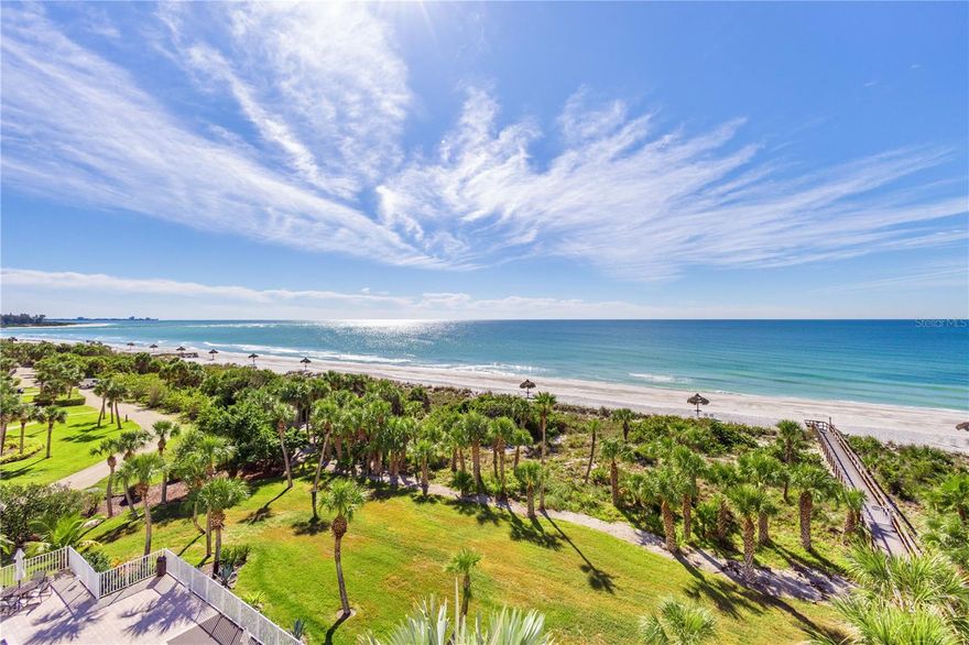 This Pierre residence behind the Longboat Key Club gate offers breathtaking views of the Gulf, Sarasota Bay, and the city skyline. This corner unit is one of the largest in the building, spanning 3,685 square feet with 3 bedrooms and 3.5 bathrooms. With its west and southern exposure, every living space provides water and beach views. The layout is ideal for entertaining, with sliding doors that open to 4 spacious terraces where owners and guests can enjoy stunning sunsets over the white sand beach. The residence also offers ample wall space for art collectors and plenty of storage throughout. The primary suite boasts water and golf course views, as well as double walk-in closets and a large bathroom with a separate garden tub and shower. The community itself offers a range of resort-style amenities, including a Gulf-front heated pool and spa, 2 Har-Tru tennis courts, 3 hospitality guest suites, an updated fitness facility, a clubroom with a bar, a conference room, 24-hour concierge services, and private access to 420 feet of pristine white sand beach. Two under building parking spaces and private storage are included with the purchase of this unit. Experience the ultimate Longboat Life at The Pierre, where luxury and captivating views await. Bedroom Closet Type: Walk-in Closet (Primary Bedroom).