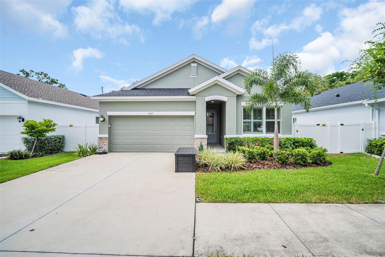 Live the laid-back Palm Harbor lifestyle without the hassle of an older home. Built in 2023, this 3-bed, 2-bath plus dedicated office offers modern construction, thoughtful upgrades, and a location that checks every box for buyers who want top-rated schools, quick golf-cart rides to downtown eateries, and a quiet street to call home.
Step inside to an open great room dressed in crown molding and wide-plank LVP, framed by custom window casings and motorized shades that disappear with a tap. The kitchen is a chef’s treat: Bosch refrigerator with wine drawer, Wolf induction cooktop paired with a sleek, high-capacity vent hood, and a custom wood pantry that keeps everything organized.
Around the corner, the private bedroom wing features plush-carpeted rooms and a luxe primary suite—each wired with Sonos ceiling speakers for whole-home sound. A flex office up front adapts easily to homework, workouts, or guest overflow. Need more? The garage is finished with a flake floor, houses a full-home water filtration & softener system, and is pre-wired for your EV charger.
Out back, the yard is pool-ready with county-approved plans already in hand—just pick your design and break ground. Whether you’re walking to nearby schools, cruising the golf-cart zone to downtown coffee shops, or catching sunset at nearby beaches, you’ll appreciate having newer construction plus all the “little extras” already dialed in. Skip the remodel, keep the fun. Move in, plug in, and start living the Palm Harbor dream.