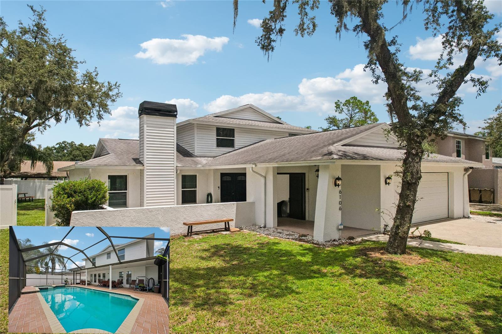 * NO HOA * 2-Primary Suites* (1 up 1 down) Modern Upgrades, NEW ROOF (2020), Backyard Oasis, and Space for Everyone. This Multi- Generational Home or a potential Short Term Rental Money making investment tucked away on a peaceful cul-de-sac in a lovely neighborhood, this beautifully updated home offers some great modern style and room to spread out. With 5 bedrooms, 3 full baths, and a handy half-bath downstairs, it’s the kind of place where everyone can have their own space—and still gather easily in the open, welcoming main living areas. Step into the heart of the home: the remodeled kitchen with sleek European-style cabinets, quartz countertops, and an oversized island with a deep sink that’s perfect for cooking. Stainless steel appliances include a Bosch dishwasher, Whirlpool smart double oven, cooktop, and range hood, plus a roomy LG fridge. The living space flows right into a sunny backyard that feels like your own private retreat. The resurfaced pool and spa feature LED lights, fresh tiling, and a newer heater, all enclosed by a screened-in cage. Whether you're unwinding solo or entertaining a crowd, it’s all ready to go. Inside, thoughtful updates like impact windows, newer French doors, European oak stairs, and built-in ceiling speakers with multi-zone control add modern touches throughout. The primary bathroom has been freshly remodeled, along with other updates like a new water heater, electric sub-panel, and EV charger in the double garage. Close to major highways, I-75, I-4, and I-275, and close proximity to USF and the up-and-coming Uptown Tampa area. With a newer roof (2020) and recent tree trimming, this home is move-in ready and made to enjoy—indoors and out.
Mortgage savings may be available for buyers of this listing.