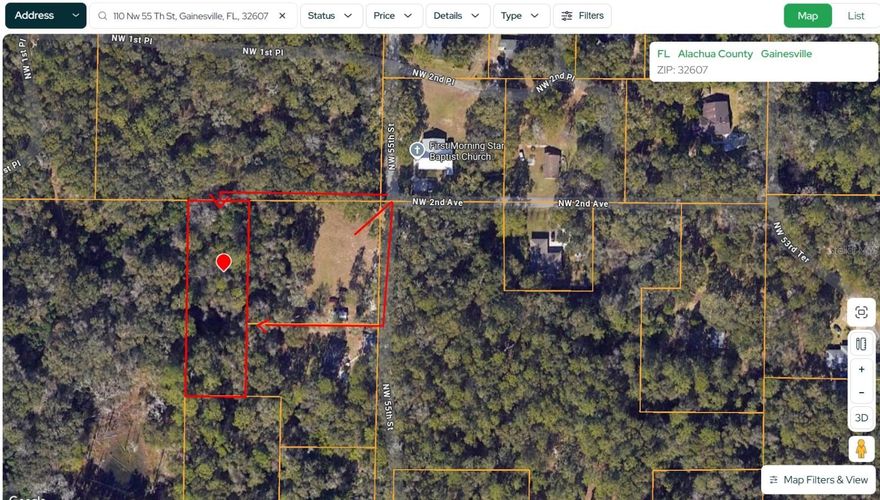 This is an assignment of contract... Tucked away in the heart of Gainesville, this beautiful wooded vacant lot offers a rare opportunity to own a private slice of Old Florida while still being close to everything the city has to offer. Surrounded by mature trees and natural scenery, the property provides a peaceful, secluded setting just minutes from Newberry Road, I-75, shopping, restaurants, medical facilities, and the University of Florida. The surrounding area features established homes and large wooded parcels, creating a quiet residential atmosphere with endless potential for a future homesite, private retreat, or investment opportunity.

This property is currently landlocked and will require the buyer to obtain legal access through an easement prior to development or construction. Buyer will be responsible for conducting all due diligence related to securing access, including verification of easement availability, location, terms, and any associated legal or development costs. Buyer should also verify zoning, utilities, building requirements, future land use, and all matters affecting intended use of the property.