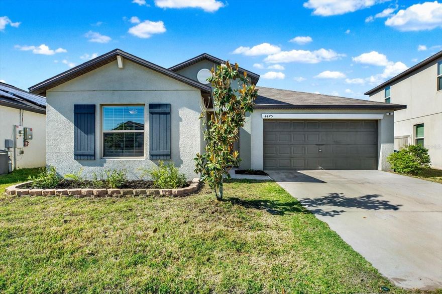 Welcome to this beautifully maintained 2021-built home in the desirable Cypress Creek community of Sun City Center! This spacious single-family residence offers 4 bedrooms and 2 bathrooms with a thoughtfully designed open floor plan perfect for modern living.

Enjoy a bright and airy layout featuring ceramic tile in main living areas, carpeted bedrooms, high ceilings, and a generous primary suite with a walk-in closet and en-suite bath. The kitchen comes fully equipped with stainless appliances including a refrigerator, dishwasher, microwave, and range ideal for both everyday living and entertaining. The washer and dryer are also included.

Step outside to a private patio space, perfect for relaxing or hosting guests. The home also features a 2-car garage and driveway for ample parking. Backyard is fully fenced and no rear neighbors! Located in a well-maintained HOA community with low monthly fees, residents enjoy convenient access to shopping, dining, major highways, and all that the growing Sun City Center area has to offer. Move-in ready and built with solid block construction, with a builder's home warranty! Schedule your showing today!