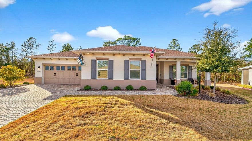 Set on a rare .32-acre privacy lot backing to a tranquil wooded preserve, this gently lived-in Magnolia model offers a peaceful retreat in On Top of the World’s desirable Longleaf Ridge, where privacy and community come together. Inside, expansive rear windows fill the home with natural light while framing serene, wooded views, creating a seamless connection to the outdoors and an ideal setting for birdwatching. The thoughtfully designed floor plan includes a primary suite with en-suite bath, a guest bedroom with a private bath, a den well-suited for a home office or quiet sitting room, an additional flex space ideal for hobbies or reading, and a convenient half bath for guests.
The light and bright kitchen features quartz countertops with a coordinating backsplash, two-tone and soft close cabinetry with dedicated spice storage, stainless steel appliances, under-cabinet lighting, and a walk-in pantry. Luxury vinyl plank flooring flows throughout the home, complemented by a tray ceiling in the living room, ceiling fans, and a whole-home water softener system. Step outside to an extended patio overlooking the preserve, perfect for relaxing and enjoying the peaceful surroundings. The expanded garage includes a full two-car garage plus a separate golf cart bay, along with a built-in workbench and additional storage.
Residents enjoy an unmatched lifestyle with golf-cart access to shopping, dining, swimming, clubs, pickleball, mini golf, dog parks, and more. This private, move-in-ready home offers an ideal blend of comfort, flexibility, and setting in one of Ocala’s most sought-after communities. Schedule your private tour today!