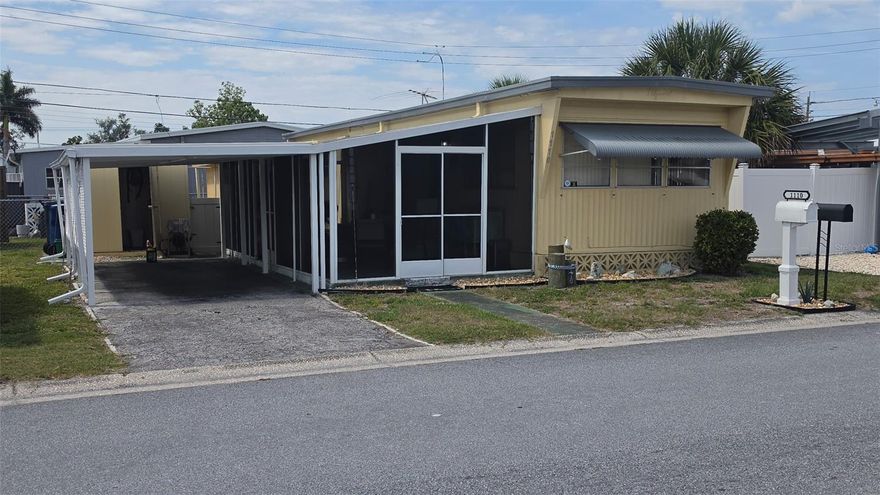 Own your own land, skip the lot rent, and enjoy Florida living for potentially around 600 dollars a month for a mortgage payment on a rare double lot just 8 miles from the beach!

Welcome to one of the best values in Florida’s 55+ living where you own your land, pay no lot rent, and pay just $135 a month for the HOA. This is a rare opportunity to secure affordability, space, and long term value just 8 miles from the beach and minutes to shopping, dining, medical facilities, and everyday conveniences.

Set on an oversized double lot, this property offers space that is increasingly hard to find. The huge fenced backyard with patio is perfect for entertaining, pets, or simply enjoying the Florida lifestyle. Start your day in the expansive screened lanai, ideal for morning coffee and relaxing outdoor living year round. 

This property is designed for both functionality and flexibility, featuring a carport, outdoor laundry room, workshop, and additional storage shed, giving you room for hobbies, tools, and extra stuff. 

Beyond comfort, this home delivers serious peace of mind with key structural upgrades, including a reinforced carport, additional tie downs for enhanced hurricane protection, and custom cut plywood for window coverage. An updated electrical system adds modern reliability.

Inside, the home is move-in ready and comes furnished, making it ideal for full time living, seasonal use, or an easy transition for your next chapter. Most decor items are excluded, giving you the freedom to personalize the space. There is lots of storage, in the kitchen, in the hallway, in the bedroom. Plenty of space for all your things!

Located in a welcoming 55+ community with amenities designed for an active and social lifestyle, this home offers both comfort and connection. Enjoy the clubhouse with planned activities, community pool, shuffleboard, pickleball, and library. 

A conventional mortgage is possible for qualified buyers! Estimated monthly payments could be right at 600 dollars including taxes and insurance, depending on credit, loan terms, and interest rates.

Own the land. Keep your costs low. Enjoy more space. Live close to the beach. Opportunities like this, especially on a double lot, are limited.

Schedule your private showing today.