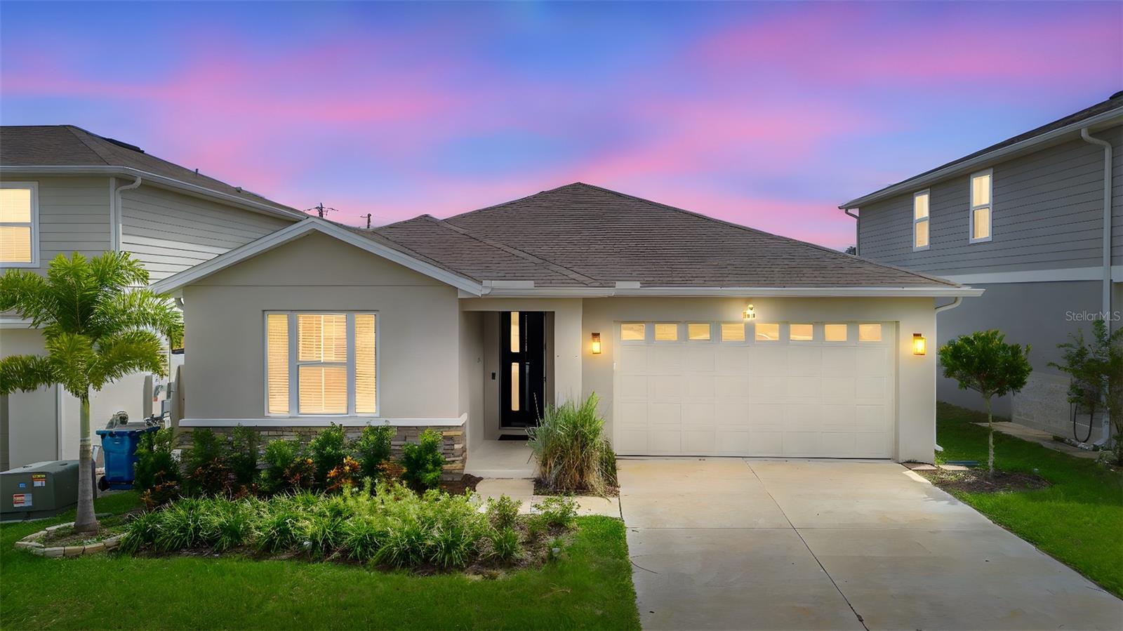 Welcome to this beautiful 3-Bed, 2-bath home in the desirable Forest Lake PH I community of Davenport! With over 1,500 sq. ft. of living space, this nearly NEW home (built in 2022) offers an open floor plan with a split-bedroom design for added privacy. The kitchen, dining, and living areas flow seamlessly together, perfect for everyday living and entertaining. Enjoy easy-care ceramic tile flooring throughout the entire home. Step outside to the screened-in lanai, ideal for morning coffee or evening gatherings and a fully fenced backyard for added privacy, pets, or play. The garage is equipped with custom-built wood shelving and a wall-mounted bike rack, offering organized storage solutions. Nestled in a quiet neighborhood, yet just 18 miles from Disney and other world-class attractions, this location is ideal. Whether you’re a first-time buyer, downsizing, or looking for a strong investment property, this home checks all the boxes.