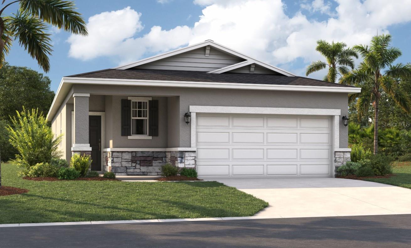 One or more photo(s) has been virtually staged. Under Construction. Immerse yourself in the unique charm of Watermark, where modern living meets natural beauty. Our homes are thoughtfully designed with functional layouts, designer-inspired features, and open-concept floor plans to meet your diverse needs. The neighborhood's location is incredible. Nearby parks like Manatee Cove Park, Fay Lake Wilderness Park, and Cocoa Riverfront Park provide natural wonders. Watermark is conveniently close to major highways (I-95, FL 528, and US-1), providing easy access to Orlando International Airport, downtown Orlando, and Walt Disney World Resort. Stay closer to home with Watermark's pool and cabana to relax and enjoy the Florida sunshine. Plus, you'll also be just 15 minutes from Port Canaveral and the Kennedy Space Center. To top it all off, the beach is less than 20 minutes away! Discover the perfect combination of modern living and coastal living at Watermark.
You'll be delighted by all the thoughtful details in this single-family home. An open floor plan, spacious rooms, and a beautiful primary suite create a perfect home for entertaining and making the most of every day. From the inviting front porch, a foyer leads to a large kitchen with an adjoining dining area and living room, perfect for entertaining, watching movies, and relaxing. The open-concept kitchen is equipped with a beautiful center island and a large pantry, and the backyard is the perfect spot for an evening cocktail or morning coffee. Enjoy it even more with a covered deck. Tucked behind the main living area, you'll find a primary suite with a huge walk-in closet and dual vanities, as well as two more bedrooms that share a full bathroom. This home's open layout allows you to enjoy the ease and convenience of single-story living in a stylish, inviting, and modern home.
