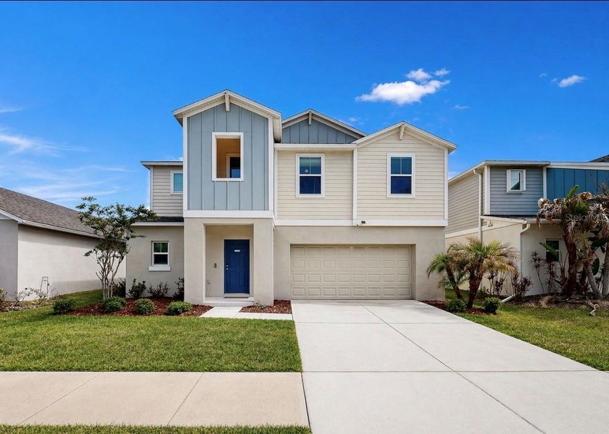 Welcome home to this BEAUTIFUL 4 bedroom, 2.5 bath home with exceptional curb appeal, with the BEST LOCATION within Triple Creek!  Enjoy a short walk to the on-site elementary school, Goddard School Preschool, and the Hammock Club Amenity Center featuring a clubhouse, resort-style pool, tennis and basketball courts, dog park, fitness center, and more!  Step inside to discover a thoughtfully designed open-concept first floor accented by decorative wood details in the entryway.  The kitchen is a STANDOUT with white cabinetry, granite countertops, a stylish backsplash, closet pantry, and upgraded stainless steel appliances.  An adjacent dining area creates the perfect setting for everyday meals or intimate gatherings.  The spacious family room is filled with NATURAL LIGHT, offering a comfortable space to relax and unwind. A convenient half bath is also located on the main floor.  Upstairs, a versatile loft provides the ideal space for a media room or play area, plus an additional nook is currently used as a home office/study space.  Retreat to the OVERSIZED PRIMARY SUITE featuring a large bedroom, walk-in closet, and en-suite bath with dual sinks. Secondary bedrooms are generously sized, and the upstairs full bath also includes double sinks to make busy mornings a breeze.  Upstairs, you’ll find all bedrooms along with the laundry room for added privacy and functionality.  Step outside to a LARGE backyard complete with a SCREENED-IN LANAI—perfect for enjoying warm summer days and evenings in comfort.  Triple Creek offers residents access to THREE amenity centers, THREE POOLS, basketball, tennis, pickleball and sand volleyball courts, a fitness center with group exercise classes, walking trails, playgrounds, an active social events calendar and so much more!  This home truly combines style, space, and location—don’t miss your opportunity to make it yours!
