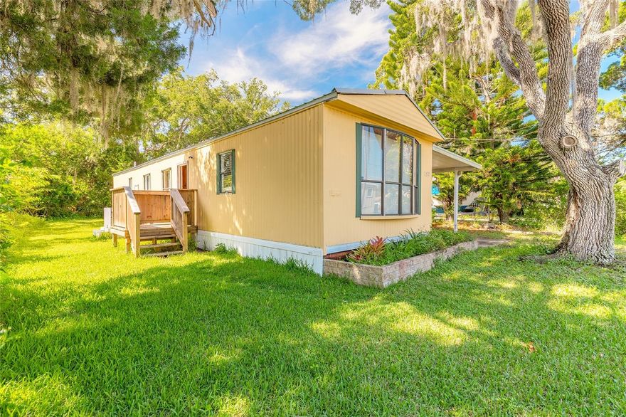 Discover the potential of this cozy 2-bedroom, 1-bath manufactured home, perfectly situated just a stone's throw from the serene Intracoastal Waterway. Nestled on a dead-end street in a quiet and welcoming community, this home offers a unique opportunity to create your ideal retreat. The land is owned! UPDATES TO ROOF, HVAC AND ELECTRICAL, the home has a functional layout, making it the perfect canvas to bring your personal touches to life. Enjoy the convenience of being close to the beach, fishing, boating, and scenic waterfront views, all within easy reach. This property could shine as a full-time residence, vacation getaway, or rental investment. Embrace the charm, seize the opportunity, and make this home your own!