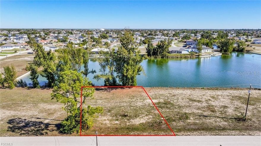 Waterfront homesite with lake views in NW Cape Coral. This beautiful freshwater lot features 85 feet of water frontage on scenic Lake Asa with Eastern exposure, offering peaceful sunrise views and warm morning light. Ideal for boating, kayaking, or fishing, the property provides direct access to Cape Coral’s extensive freshwater canal system. Located in a quiet area but just minutes from Pine Island Road, it offers convenient access to shopping, dining, schools, and area beaches. This oversized lot offers a balance of privacy and connectivity, making it suitable for full-time residence, seasonal living, or investment. With space to build a custom home and outdoor living area, and no HOA restrictions, it’s a standout opportunity in one of Cape Coral’s fastest-growing areas.