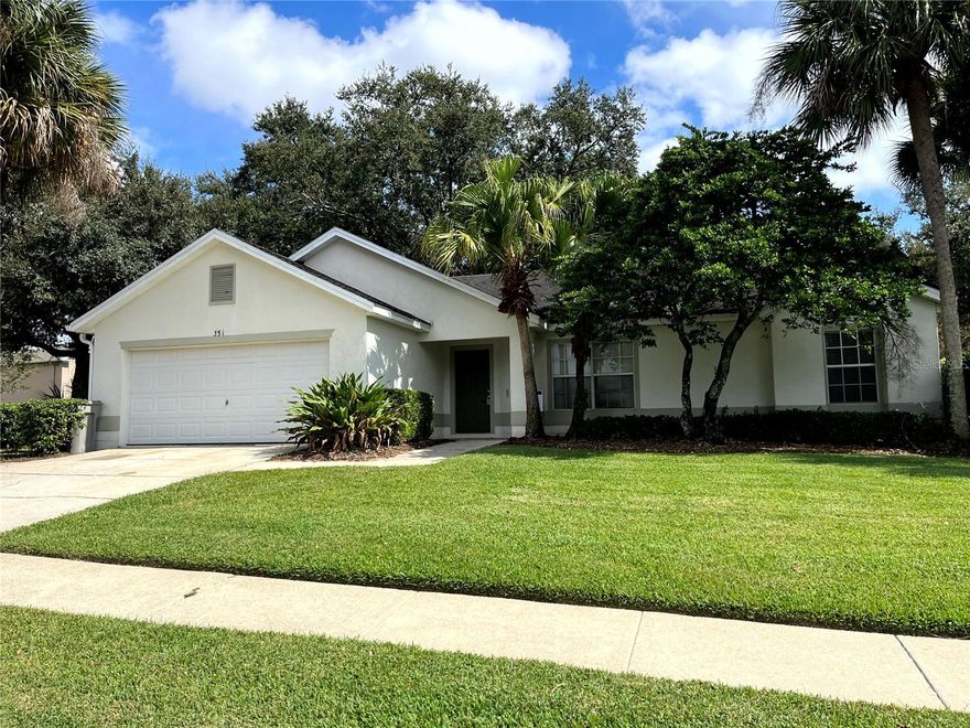 Welcome home to 351 Country Landing, a private oasis to come home to, relax and unwind. Open floorplan living area, dining, and kitchen with views to an amazing back yard. 3 bedrooms, 2 full baths, split floorplan. High ceilings. Large garage with washer and dryer included. Shaded backyard to make memories and soak up the Florida weather. Convenient to shopping, entertainment, and major highways. Minutes away from 429 which will take you the attractions or south Orlando. All near the old Florida charm of Apopka and close to Lake or Seminole counties.