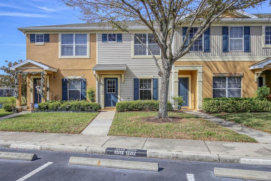 Discover a welcoming townhome in Panther Trace, Riverview, boasting 2 bedrooms and 2.5 bathrooms within a secure gated community. The open-concept living and dining area exudes elegance with new luxury vinyl flooring and decorative molding. The spacious kitchen is equipped with a Range, Refrigerator, and Dishwasher, accompanied by a pantry closet, powder room, and convenient under-stairs storage.
Ascend to the second floor, where fresh carpeting extends through the stairs, hallway, and Primary bedroom. The upstairs hallway hosts a laundry closet for added convenience. The split bedroom floor plan ensures privacy, with the master suite featuring high ceilings and an en-suite bathroom featuring a shower-tub combo. The second bedroom also boasts an en-suite bathroom with a shower-tub combo.
Enjoy a picturesque water view of the neighborhood pond from the screened in extended Lanai.  Relax on weekends by the community pool, conveniently located next to the pond. Situated just off U.S. 301 in the heart of Riverview, this townhome is close to shops, medical facilities, restaurants, major shopping centers, and provides easy access to I-75.
Complete lawn maintenance, including mowing, shrub pruning, irrigation system service, turf and plant fertilization and plant pest control, is provided by the HOA.
NOTE: Additional $49/mo. Resident Benefits Package is required and includes a host of time and money-saving perks, including replacement air filters delivered monthly, concierge utility setup, online maintenance portal, online rent payment portal, one lockout service, and one late-rent pass. Call to learn more about our Resident Benefits Package.