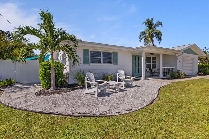 Welcome to this beautifully updated and well-cared-for 2-bedroom, 2-bath home in the quiet Bay Point neighborhood of Nokomis. Featuring an oversized one-car garage and a circular driveway with plenty of space to accommodate your RV or boat, this non-deed-restricted community offers flexibility and convenience. Bay Point Park is just down the street, providing water access for swimming, fishing, and kayaking.

Enjoy being only minutes from beaches, golf courses, shopping, and charming downtown Venice. Recent updates include impact AC, a new roof, new vinyl plank flooring, and an updated kitchen. The fenced backyard features a cozy patio and seating area with shade and party lights—perfect for relaxing or entertaining.

This home is being sold completely furnished and turn-key—just bring your toothbrush and start enjoying Florida living!