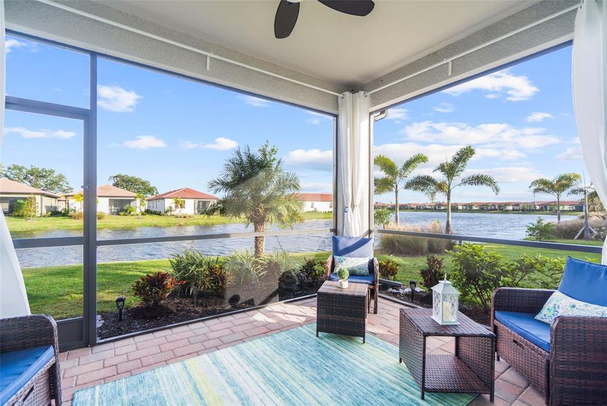 Perfect getaway! Available AFTER 5/16/2026. Two months minimum.***  Escape to this stunning, built in 2022 home, offering breathtaking lake views in the gated resort-style community of Toscana Isles. This immaculate property features 3 bedrooms, 2 baths, and a spacious 2-car garage with 1,641 square feet of comfort.

The open floor plan boasts wood-look tile flooring, crown moldings, plantation shutters, and a chef’s kitchen with quartz counters, stainless steel appliances, and a large walk-in pantry. Relax in the great room or on the screened lanai overlooking SERENE LAKE VIEWS. The primary suite offers a private retreat with water vistas, a walk-in closet, and a luxurious en-suite bath.

Everything You Need for a Comfortable Stay:
From plush towels to cozy bedding, fully equipped kitchen appliances, dishes, and comfortable furniture, this home has it all—just pack your bags and unwind!

Resort-Style Amenities:
Enjoy exclusive access to the Tuscan Clubhouse with its heated infinity-edge pool, fitness center, sauna, game room, tennis, pickleball, bocce ball, a playground, dog park, and kayak launch.

Prime Location:
Nestled between Sarasota and Venice, you’ll be minutes from pristine crystal-sand beaches, cultural attractions, and charming coastal towns. Closest Nokomis Beach is only 5 miles away!

Book your stay today and experience the perfect blend of comfort, style, and relaxation in sunny Nokomis!