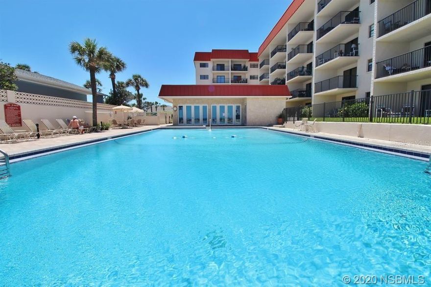 Direct OCEANFRONT CONDO, known as Hacienda Del Sol II in New Smyrna Beach, FL, The balcony overlooks the Atlantic Ocean and the views are breathtaking. Located on the No-Drive beach. This adorable condo has a large one bedroom with one nicely updated bath and a bonus room with a twin size bed and TONS of closet space.  Can sleep up to 6 persons.  The living room features a sliding glass door with great views of the ocean and the tropical landscaped courtyard and clubhouse. The full sized kitchen has everything you may need including granite countertops,  a full-size refrigerator, stove, microwave, dishwasher and disposal. Hacienda Del Sol has private parking, security cameras, an onsite property manager, a rental office and rental program for your convenience. There are 2 elevators on each floor and laundry rooms on each floor.  Each condo unit includes a storage closet for your beach toys too! Amenities include an ocean view swimming pool, shuffleboard court, clubhouse, outdoor cooking area with gas grills, cable TV and WIFI internet service. Enjoy the Intracoastal River and Canaveral National Seashore for great fishing, boating and kayaking less than a mile away. The complex is impeccably landscaped and maintained. This unit has a very good rental history and rental income to offset your expenses. The current owner is willing to convey the 2021 rental reservations and client list Pet Friendly for OWNERS ONLY. Wonderful condominium unit in premier oceanfront complex on one of Florida's best beaches. ;LocationDescription: Condo ;Water: City