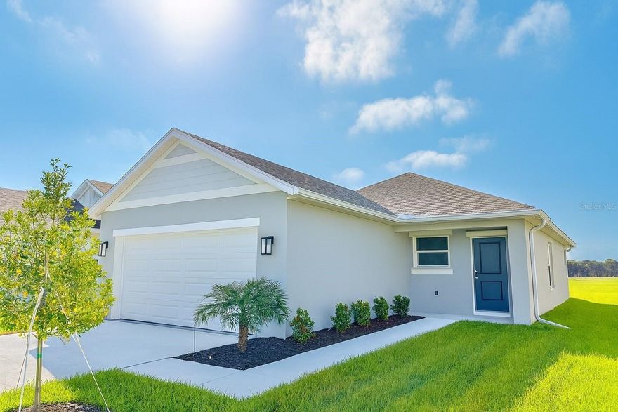 MOVE IN READY!!! 
The Cypress floorplan is a single-story home featuring 2 bedrooms, 2 full bathrooms and a 2-car garage. With 1,241 sq. ft. of living area, this home offers a functional layout perfect for comfortable living and entertaining. The spacious great room seamlessly connects to the kitchen and dining area, creating a bright and inviting space. The kitchen includes stainless steel appliances, quartz countertops, a pantry, and direct access to the covered lanai, perfect for outdoor relaxation. The owner’s suite is a private retreat with an en-suite bathroom that includes a double-sink vanity, walk-in shower, and walk-in closet. Community amenities include a pavilion with picnic tables, event lawn, play structure with shade sail, concrete patio with string lighting, foursquare and hopscotch, permanent cornhole boards, dog park, and walkable sidewalks throughout. 

Enjoy NO CDD fees and LOW HOA fees in the Broadleaf Community. Located right off of Golf Course Road, Broadleaf allows residents to explore Parrish’s exciting venues and restaurants with its easy access to I-75. Ask our builder Sales Professional about our amazing offers on select inventory now through 11/30/25!