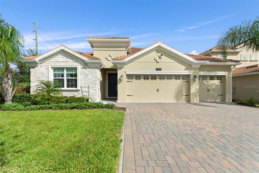 LIVE LIKE A CHAMPION – FULL GOLF MEMBERSHIP INCLUDED! Welcome to ChampionsGate Country Club, where luxury meets lifestyle in one of Central Florida’s most coveted gated communities. This immaculately maintained 4-bedroom, 3-bathroom home with a 3-car garage is perfectly positioned on a cul-de-sac in the newest area of ChampionsGate! Move-in ready with impressive upgrades and a FULL GOLF MEMBERSHIP INCLUDED in the HOA! Inside, you'll find an open-concept floor plan with upgraded tile throughout the main living areas, offering a modern, seamless aesthetic. The heart of the home is the gourmet kitchen, featuring quartz countertops, a large island, and abundant cabinetry—perfect for the home chef or entertainer. The primary suite is a true escape, complete with dual vanities, a large walk-in shower, and an oversized walk-in closet. Three additional bedrooms and two full baths provide space and comfort for family and guests. Step outside to your covered rear lanai, ideal for relaxing or hosting friends, with added privacy—a rare and valuable feature. As a homeowner, you'll receive a full golf membership included in the HOA, along with access to an unmatched array of resort-style amenities including The Oasis Club with its restaurant, movie theater, lazy river, tiki bar, fitness center, and cabanas; The Plaza, an exclusive residents-only clubhouse with pools, pickleball courts, fitness center, and a monthly $75 food credit; and the newly opened Retreat Club featuring a full waterpark. The HOA also covers golf and tennis privileges, gated security, lawn care, cable, internet, phone, trash collection, and security monitoring, offering a truly maintenance-free lifestyle. Just minutes from Orlando’s top attractions, dining, shopping, and major highways, this home delivers exceptional value in one of Central Florida’s most desirable communities—schedule your private showing today!