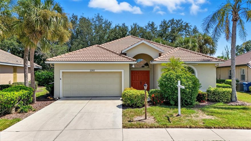 Come enjoy the Florida lifestyle! A must see, this beautiful 3 bedroom 2 bath home nestled in Falcon Trace in the maintenance free enclave of Calusa lakes. Upon entry you will notice the High ceilings and very spacious Living area perfect for entertaining family and friends. The Primary bedroom is generous in size with a ensuite bathroom with dual vanity sinks and a walk in shower. The kitchen is spacious in size with a spacious breakfast nook area. You can enjoy drinking your coffee in the morning on the lanai, with the view of the beautiful wooded area behind the home. Calusa Lakes is located between Venice and Sarasota just minutes from easy access to I-75 and shopping, dining, and historic downtown Venice. Also close in proximity to our beauitful Nokomis Beach. Venice and Caspersens beaches are just a little further south. There are plenty of amenities to enjoy in from pickleball, tennis and a heated community pool and social activities. There is also a beauitful semi private 18 hole golf course in Calusa Lakes. (Golf membership is optional). With a restaurant and Golf Pro shop. This hidden gem is nestled close in proximity to the newer Sarasota Memorial Hospital. Don't miss out, schedule your private showing today!