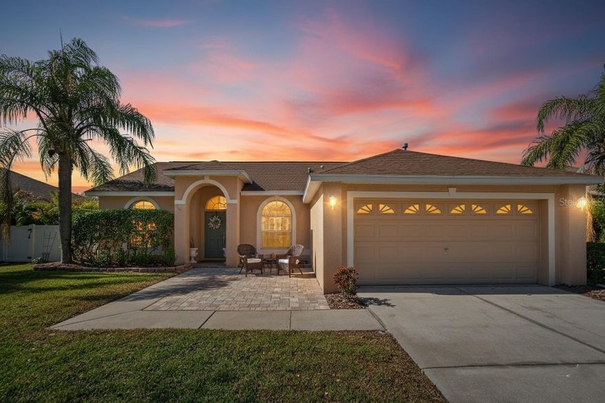 Welcome to this beautifully maintained 3 bedroom, 2 bath split floor plan home offering comfort, style and thoughtful updates.  The 
open-concept layout seamlessly connects the living, dining and kitchen areas, creating an inviting space perfect for both everyday living and entertaining.  The kitchen features warm wood cabinetry complemented by wood and tile flooring that flows throughout the home.  Step outside to your private backyard oasis, complete with a sparkling salt water heated pool and relaxing jacuzzi - ideal for enjoying sunny days and peaceful evenings.  Recent upgrades provide peace of mind, including NEW ROOF 2021, NEW A/C 2023, NEW WATER SOFTENER 2025 and NEWLY ADDED FRONT PATIO that enhances curb appeal and outdoor enjoyment.  This move-in-ready home blends functionality, comfort and modern updates in a desireable split-bedroom layout.  Experience this beautiful home for yourself and schedule a showing today!