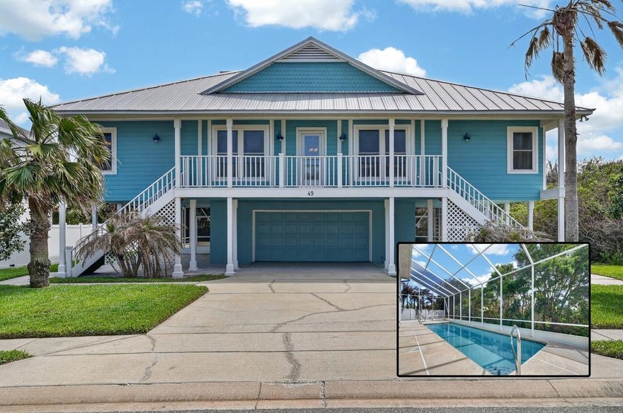 49 Loggerhead Ct is the kind of home that makes Ponce Inlet so special. Tucked away on a quiet cul-de-sac in the seaside community of Ponce Inlet and just a short walk to private deeded beach access, this elevated coastal retreat offers the relaxed lifestyle buyers dream about, with easy access to the ocean, parks, marinas, waterfront dining, and the historic lighthouse area. Even better, the Ponce Inlet Community Center sits at the end of the street, offering pickleball courts, tennis, basketball, playgrounds, and picnic areas just moments from your front door.
From the moment you arrive, the home welcomes you with classic coastal charm, a wide driveway, twin staircases, and a spacious front porch that invites you to slow down and enjoy the breeze. Inside, vaulted ceilings and natural light create an open, airy feel, while wood floors and fresh interior paint add warmth and comfort throughout the main living spaces.
The kitchen sits at the heart of the home, designed for both everyday living and gathering with friends and family. Granite countertops, stainless steel appliances, generous cabinet space, and bar seating flow easily into the surrounding dining and living areas. Just beyond, an additional flex room offers the perfect space for a home office, reading room, or second lounge area.
The primary suite is a peaceful place to recharge, featuring a large walk-in closet and a spacious bath with double sinks, a soaking tub, and separate shower. Two additional bedrooms provide comfortable accommodations for family or guests.
Outdoor living is where this home truly shines. Upstairs, the screened rear balcony overlooks the lap pool below and offers views stretching across Ponce Inlet beyond, creating the perfect setting for morning coffee or winding down after a day at the beach. Downstairs, the resurfaced lap pool and screened lanai create a private space for entertaining and relaxing year-round. The covered lower level and oversized garage provide exceptional room for kayaks, stand-up paddleboards, bikes, beach gear, golf carts, and additional storage.
Practical updates add even more value, including newer HVAC, windows installed in 2023, Rhino Shield exterior coating, fresh interior paint, and pool improvements.
Whether you are looking for a full-time residence or a beachside escape, 49 Loggerhead Ct tells the story of comfort, coastal living, and an unbeatable Ponce Inlet location. Schedule a private tour today!