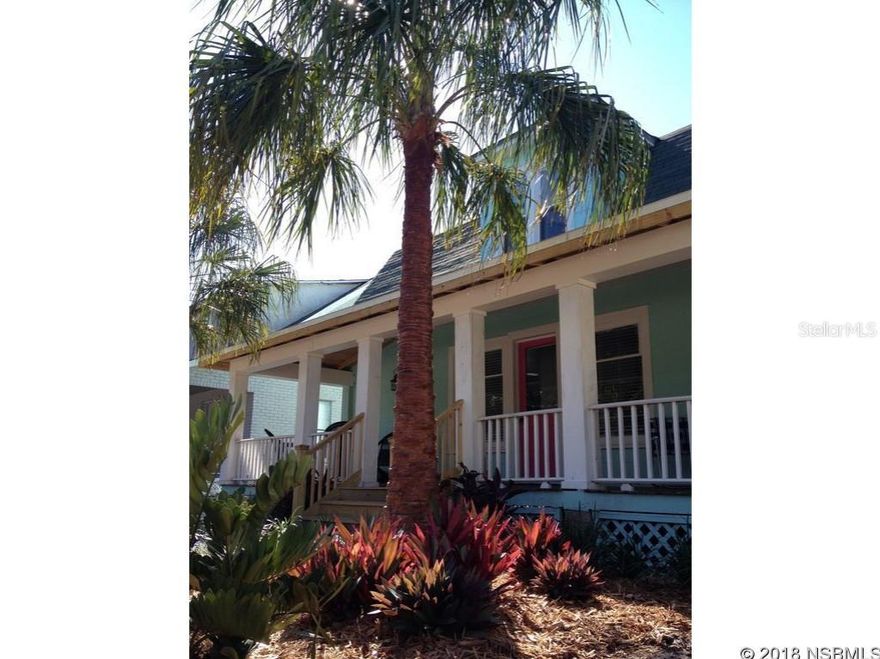 vacation rental - This historic bungalow is centrally located on the beautiful island of New Smyrna Beach. Walk to the Intracoastal River and Beach or shopping and dining on popular Flagler Ave. This four bedroom two bath home has additional sleeping to accommodate nine guests. This cozy cottage is located next to a public dock just south of Due East perfect for fishing.Features include a spacious Front Porch, a Charcoal BBQ Grille on the Back Deck, a Firepit and Fenced-in Backyard.