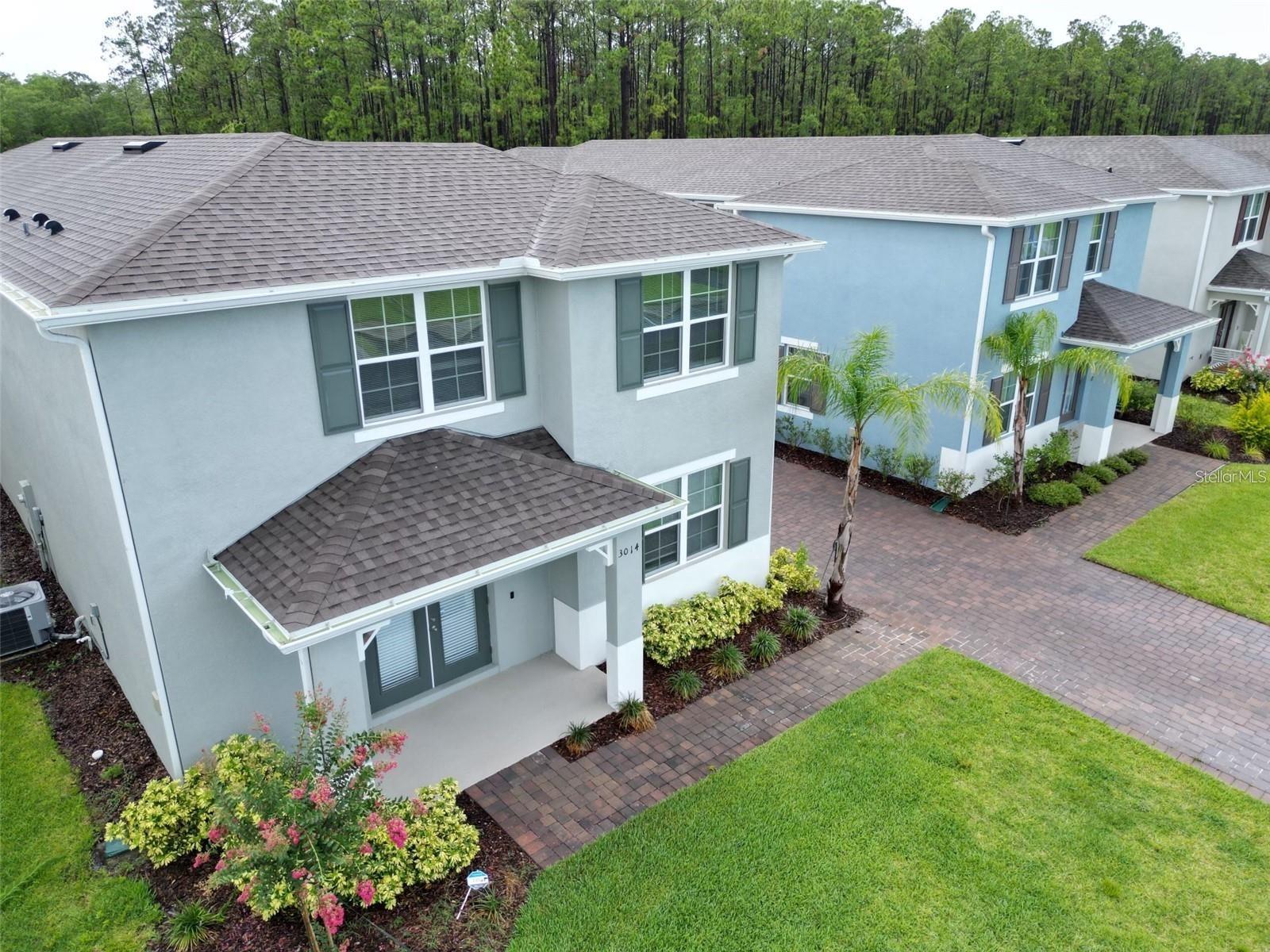 Beautiful home 3-bedroom, 2.5-bathroom, 2-story all concrete block home with a 2-car garage, featuring a spacious open-concept layout with modern Smart Home technology, granite countertops, and stainless steel appliances, an upstairs primary suite with a large bathroom including double sinks and a stand-up shower plus an oversized walk-in closet, along with two additional bedrooms, a full bathroom, linen closet, and laundry room; located in the highly desirable Venetian Bay community where the HOA covers lawn and landscape maintenance and residents enjoy exclusive access to the Venetian Bay Swim Club with a resort-style pool and tiki bar, an 18-hole golf course, pickleball courts, scenic walking and biking trails, and the lively Town Center offering a spa, deli, fitness center, general store, café, restaurants, and year-round community events—just 15 minutes from the beach and major attractions.