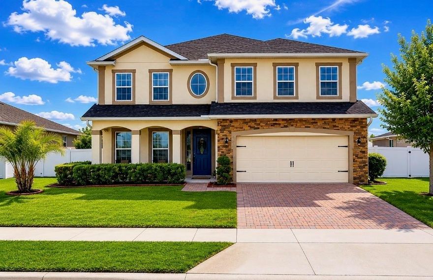 Welcome to 4300 Tigris Drive in the sought-after Orchid Estates community of Apopka, Florida — a beautifully maintained 4-bedroom, 2.5-bath home offering the perfect blend of comfort, style, and functionality. This spacious two-story residence features stunning curb appeal with manicured landscaping, elegant stone accents, and a welcoming front porch that immediately feels like home.
Step inside to discover a warm and inviting open-concept layout filled with natural light, neutral tones, and tasteful finishes throughout. The gourmet kitchen is the heart of the home, showcasing rich espresso cabinetry, granite countertops, stainless steel appliances, a large center island with seating, and ample space for entertaining family and friends. Overlooking the kitchen, the expansive living and dining areas create the perfect flow for everyday living and special gatherings alike.
The spacious primary suite offers a peaceful retreat with tray ceilings, oversized windows, and a luxurious en-suite bathroom featuring dual vanities, granite countertops, and a large walk-in shower. Additional bedrooms are thoughtfully designed with stylish décor, generous closet space, and flexibility for guests, home office use, or growing families.
Step outside to your fully fenced backyard oasis with a covered lanai perfect for relaxing evenings, weekend BBQs, and outdoor entertaining. The oversized yard provides endless possibilities with plenty of room for a future pool, play area, or garden. Solar panels add energy efficiency and long-term savings, making this home as practical as it is beautiful.
Located in the desirable Orchid Estates community, residents enjoy a peaceful neighborhood setting while remaining conveniently close to top-rated schools, shopping, dining, parks, and major highways for easy access throughout Central Florida.
Don’t miss the opportunity to make this stunning Apopka home yours — schedule your private showing today!
