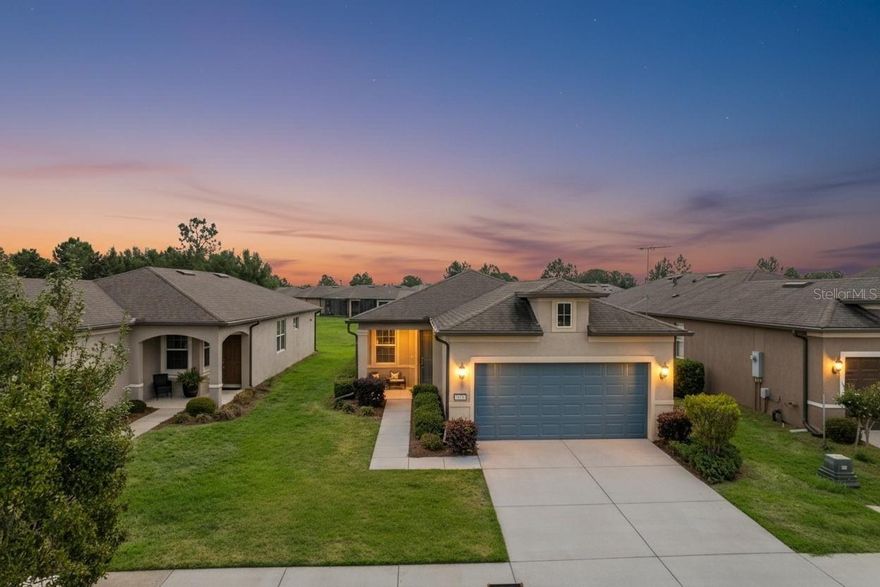 Welcome to your slice of Florida living in Del Webb Stone Creek—where comfort, convenience, and an active lifestyle come together beautifully.

This charming Steel Creek Garden Home model offers the perfect blend of low-maintenance living and thoughtful design. Featuring 2 bedrooms and 2 bathrooms, this home is ideal for both everyday comfort and hosting guests. Step inside to find tile flooring throughout the main living areas, with cozy carpet in the bedrooms for added comfort.

The kitchen is a standout, complete with granite countertops, stainless steel appliances, and ample cabinetry—perfect for entertaining or enjoying a quiet night in. The open-concept layout flows seamlessly into the living and dining areas, creating a bright and inviting space.

The primary suite is a private retreat, boasting a tiled walk-in shower and well-appointed finishes. A spacious secondary bedroom and full bath provide flexibility for guests or a home office.

Step outside to your screened-in lanai, where you can relax and enjoy Florida’s beautiful weather year-round—without the hassle of bugs or maintenance.

Speaking of convenience, the HOA covers exterior maintenance, allowing you to enjoy a true lock-and-leave lifestyle with more time to focus on what matters most.

Living in Del Webb Stone Creek means access to resort-style amenities and an active adult lifestyle. Residents enjoy multiple clubhouses, indoor and outdoor pools, a private 18-hole championship golf course, and an on-site restaurant. Stay active with pickleball, tennis, bocce, and fitness facilities, or take advantage of the full-time lifestyle director coordinating clubs, classes, and social events.

Whether you're looking to stay active, socialize, or simply relax, this vibrant, guard-gated community offers it all.

This is more than just a home—it’s a lifestyle.