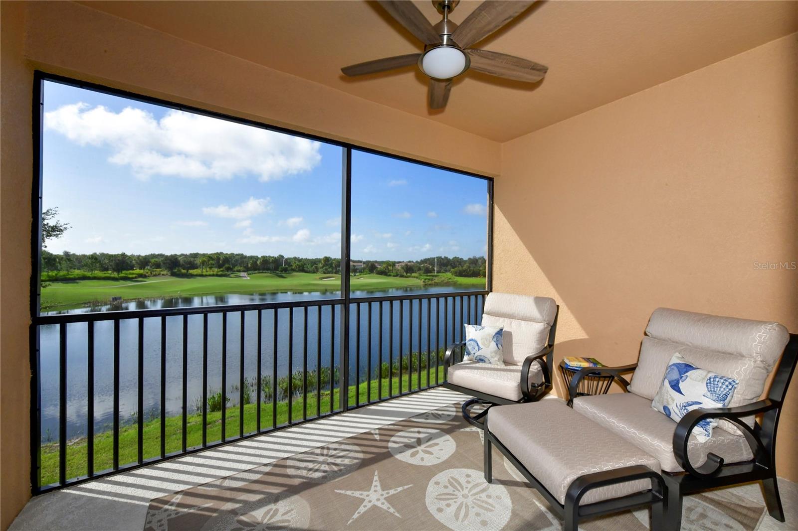 PRICE REDUCED! AVAILABLE OCTOBER AND NOVEMBER ($2,700 PER MONTH) AND DECEMBER 2025 AND JANUARY 2026 ($6,000 PER MONTH), ALSO AVAILABLE APRIL THROUGH DECEMBER 2026 - 13% tax due on all rentals less than 6 months. LONG TERM RENTAL AVAILABLE AT DISCOUNTED PRICE TBD BASED ON DATES. Beautifully furnished, spacious & bright 2 Bedroom 2 Bath with Den/Office and a 1 car garage with driveway in the sought after Esplanade Golf and Country Club in Lakewood Ranch! This second floor (top floor) END unit has high ceilings & fabulous views of the 4th hole of the golf course and lake from the balcony & Primary Bedroom areas. Great Room & Kitchen Combo offers Formal Dining and an Eat In Kitchen, a Breakfast Bar, Stainless Appliances, Granite Counters and Plenty of Cabinet Space. Esplanade Golf and Country Club at Lakewood Ranch offers a Luxurious Resort Lifestyle like nowhere else. Golf Membership Transfers for just $250 PER PERSON plus a one time $150 registration fee. Enjoy the 16,000 square foot Culinary Center with Full Service Restaurant and Bar, Wine Tasting Room, fabulous views of the Golf Course from the Gorgeous Bar Area. Lagoon Style Pool and spa with Private Cabanas, Poolside Tiki Bar, Pizza Cafe and Restaurant, Day Spa, 2 Fitness Centers with classes and trainers, Tennis Center, Wellness Center, Bocce Ball, Pickleball, a second resort style pool and spa, a small pool located right down the street from the unit and so much more! The championship 18-hole golf course and practice areas have become recognized as one of the area’s best golf courses. Short drive to I-75, UTC Mall, Downtown Sarasota and Gulf Beaches. Utilities are included. THERE ARE FEES TO PLAY GOLF WHICH VARIES DEPENDING ON THE TIME OF YEAR.