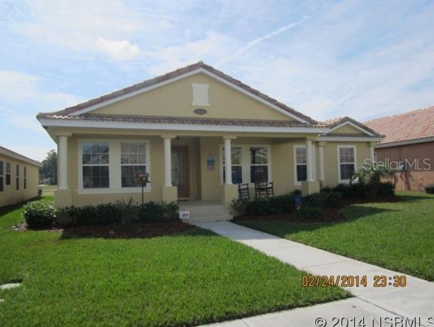 Great layout, 3 bdrm/2 ba split plan with 42" cabinets, crown molding, solid surface countertops in kitchen. Stainless steel appliances, tile and wood flooring. TILE ROOF. Beautiful porches front and back, satellite dish, hurricane shutters and alarm system with camera monitoring. Minutes from I-4, I-95 and the beaches. ;Water: City