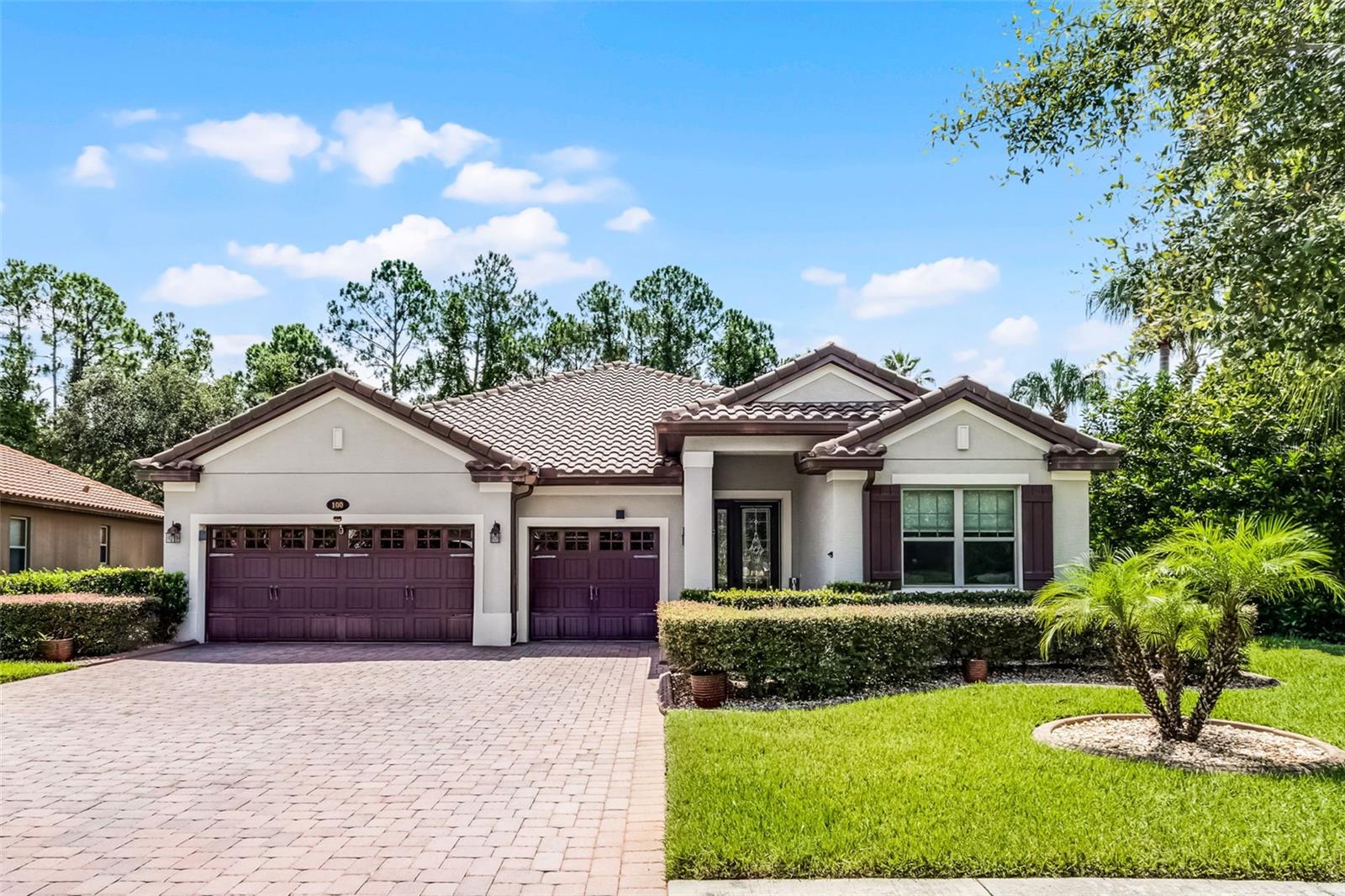 Welcome to your new address at 100 Verde Way! Riviera Bella is a HIGHLY SECURE gated community that offers privacy while living the dream life in a lavish Florida home. Upon entering, you will immediately be greeted by beautiful tile flooring which you will find flowing throughout. The home's wide open floor plan looks out to your CUSTOM extended lanai & enclosed FLORIDA OASIS which will serve as daily bliss for every family member to enjoy. Outside you will find a HEATED POOL with many notable features, waterfalls, remote controlled lighting, a child safety fence & built-in GRILL allowing for the ultimate Florida living experience.
Upon re-entering you will come back to a vast amount of space, perfect for entertaining and cooling off from your private oasis. The chef's kitchen will impress while boasting QUARTZ countertops, high end appliances, espresso cabinetry, under cabinet lighting and a Cosan drinking water filtration system under your stainless steel farmhouse style sink. All 4 bedrooms feature crown molding, ceiling fans and tile flooring while 3 full bathrooms feature lovely granite countertops. The primary bathroom combined with its enormous walk-in closet is something you'll have to see to believe.
This home comes with a brand NEW HVAC (10 year warranty), TILE roof, NEW FRIDGE, pre-wired burglar alarm and offers many delightful touches that you will adore & appreciate. CURB APPEAL comes to mind when admiring the custom borders surrounding the exterior landscaping, while the homes ideal location keeps you in close proximity to the community clubhouse/pool area. A spacious 3 car garage provides ample parking and storage.
Riviera Bella offers impeccable amenities such as a PRIVATE BOAT RAMP giving access to the St. Johns River, community pool, fitness center, theater room, playground, basketball, & tennis courts all within a secure 24 hour gated community.
This property checks every box! Don't miss your opportunity to turn dreams into reality & make the move to Debary, FL. 30 minutes away from many east coast beaches such as Daytona, New Smyrna, Ormond, Cocoa, Playalinda & more!