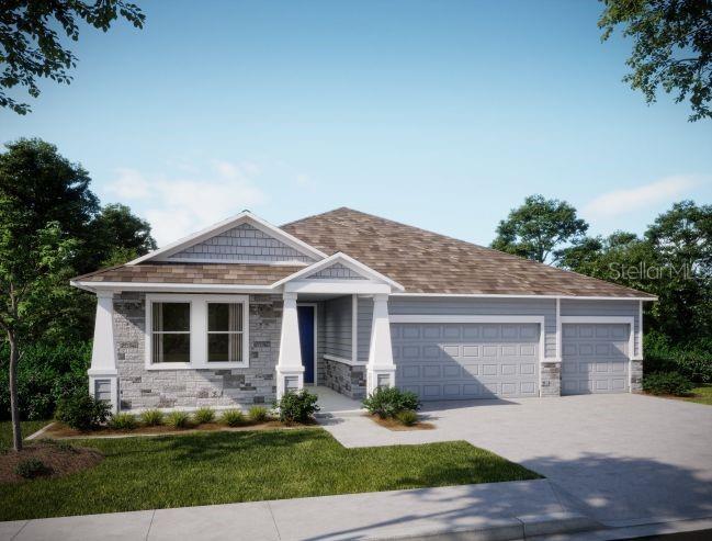 Under Construction. Elegance & Comfort Combined –
Introducing The Naples from the esteemed Renaissance Home Series—a home that masterfully blends timeless elegance with thoughtful design and modern functionality.
Located in the desirable Jeremy’s Drive community, this home sits on a spacious lot with sidewalk-lined streets and charming stone accents. A striking 8’ full-lite glass front door welcomes you into a grand foyer, leading into an expansive great room with high ceilings, six LED lights, and abundant natural light. An additional sliding glass door opens to the oversized covered lanai, seamlessly connecting indoor and outdoor living.
The gourmet kitchen is a showpiece, featuring granite countertops, high-end appliances, a tile backsplash, soft-close cabinets, and a wet bar—ideal for entertaining. A formal dining room offers a refined space for hosting meals and gatherings.
The primary suite is a private retreat with a deluxe bathroom that includes dual sinks and an oversized tiled shower. Additional bedrooms are spacious and thoughtfully arranged, providing flexibility and comfort for everyone.
Enjoy a professionally landscaped yard with irrigation system, enhancing curb appeal and ease of maintenance.
Smart home features include a Ring Video Doorbell, Smart Thermostat, Keyless Entry Smart Door Lock, and Deako Switches for added convenience and efficiency.
Backed by a full builder warranty, The Naples offers the perfect combination of upscale living, smart design, and long-term peace of mind.