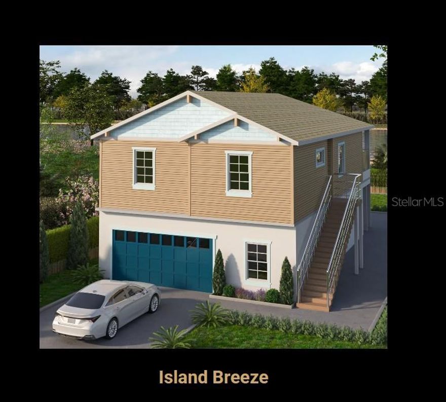 New Construction Stilt Home on the Canal in Hernando Beach! Almost complete. Palmwood Construction's The Island Breeze Model offers the perfect balance of comfort and functionality in a stylish 1,535 sq. ft. layout. With 3 bedrooms and 2 baths, this home is designed to bring families together while offering private retreats for rest and relaxation. Step inside to an open-concept living area that flows seamlessly from the kitchen to the dining and great room, creating the ideal space for entertaining or unwinding at the end of the day. Large windows invite in natural light, enhancing the airy Florida feel. The owner’s suite provides a peaceful escape, complete with a spacious bath and walk-in closet. Two additional bedrooms and a full bath ensure plenty of space for family or guests.
A covered outdoor living area extends your home’s footprint, perfect for enjoying morning coffee, family dinners, or Florida sunsets. Practical features like a two-car garage and thoughtful storage make the Island Breeze as functional as it is inviting.
Whether you’re building your first home, downsizing, or seeking a vacation retreat, the Island Breeze is designed to fit your lifestyle.