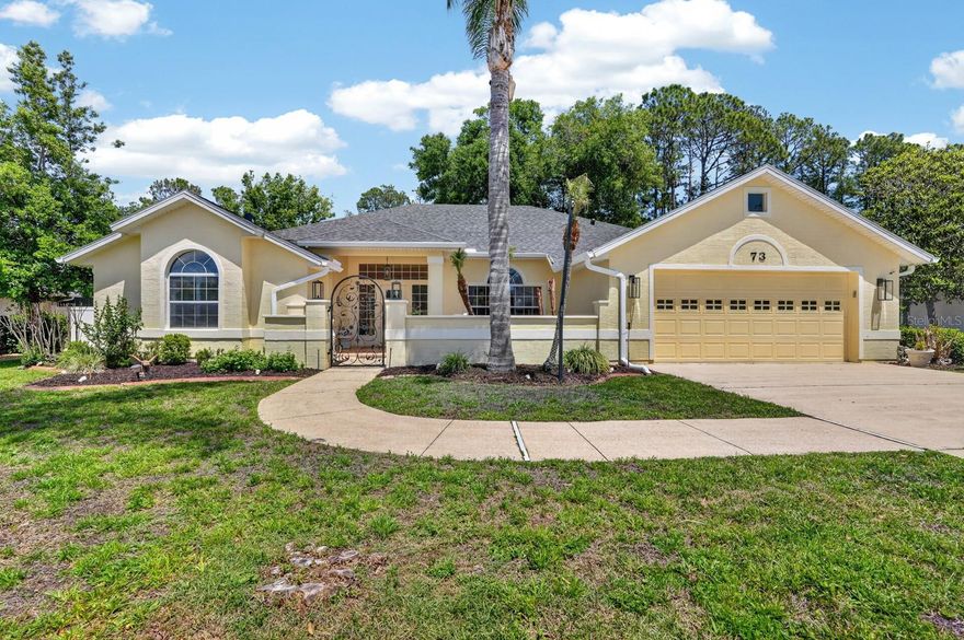 Charming Move-in Ready Home in the Heart of Palm Coast!  Welcome to this beautifully updated 4-bedroom, 2-bath home offering 2,417 square feet of comfortable living space in one of Palm Coast’s most convenient locations. From the moment you arrive, you’ll appreciate the care and attention that has gone into preparing this home for its new owners. Enjoy peace of mind with a brand-new roof, a freshly painted exterior, and a thoughtfully updated interior that creates a bright, welcoming atmosphere throughout. The spacious open floor plan provides flexibility for families, guests, or a dedicated home office, while the generous living areas are ideal for both everyday living and entertaining. Designed with privacy in mind, this home features a split floor plan with its own primary wing, offering a quiet retreat at the end of the day. The primary suite includes French doors that open directly to the screened lanai, allowing natural light to fill the space and providing easy access to enjoy peaceful mornings or relaxing evenings by the water. This property combines comfort, thoughtful design, and location—an exceptional opportunity to enjoy the very best of Florida living.
