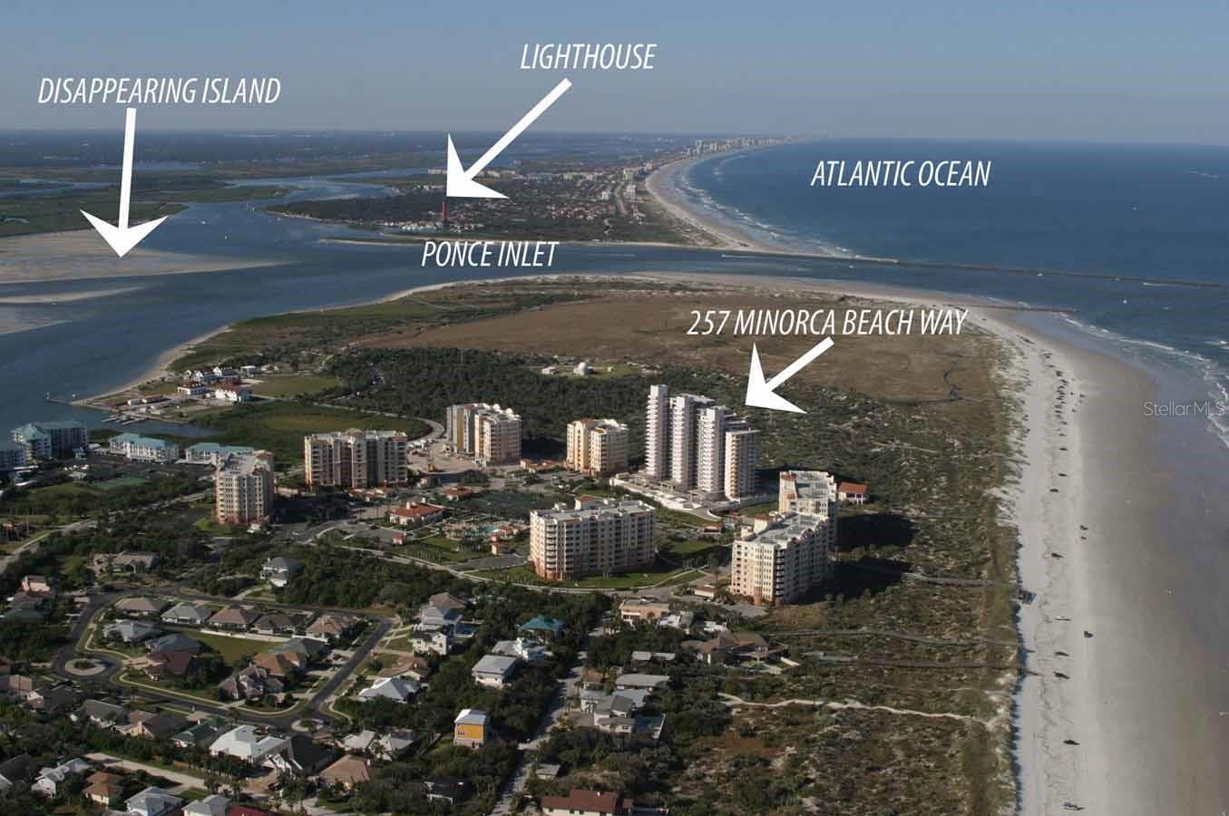 Stunning oceanfront condo in The Inlet located in the 1st Class Minorca Resort which offers the BEST panoramic views of the Ocean, the River & Ponce Inlet! Watch the waves roll in & feel the breeze while relaxing on your extra large balcony which opens from your living room and your master bedroom and is the best to watch the rockets lift off at Kennedy Space Center. Enjoy your morning coffee or happy hours while watching breathtaking sunrises & sunsets from every room. Spacious kitchen with tons of cabinets & counter space, a cooking island & a breakfast nook. New A/C 2025 & water heater 2018. The lights of Daytona & the Ponce Inlet lighthouse are absolutely spectacular. This immaculate condo has floor to ceiling sliders from the MBR & the LR which open to the beautiful oceanfront balcony overlooking the 200 acre Smyrna Dunes Park! Not only is The Inlet condo pet friendly, allowing up to 3 large dogs, but there is a designated area in the nearby park for dogs on the beach! Included with this fabulous condo is a reserved underground parking spot #P2-155 & a large private storage area (8x10) great for golf clubs, fishing gear & surf boards. The building was completely renovated in 2009 from top to bottom, including new windows, doors, balconies, railings, elevators, roof, pool, pavers and more. The exterior of the bldg. was just painted 2025 and both inspections have been done & are good. The Minorca community is a 1st class gated resort which features 24 hour gated entry, private gated access to the oceanfront pavilion and beach, as well as gated entry to the 64 a classy clubhouse with catering kitchen, billiards, saunas, fitness center w/TVs, two pools, spas, lighted tennis courts, pickleball, boat slip marina. Boatslips in the Marina available for purchase & are great for fishing, crabbing and watching the dolphins and sunsets. Four day minimum rental offers great potential income & gets approx. $6,000/month and $2,100/week. Ride your bike or take your golf cart to Flagler Avenue Shops & restaurants and only 1 hour drive to Orlando, St. Augustine & to Port Canaveral for cruises! Enjoy the Florida lifestyle today!