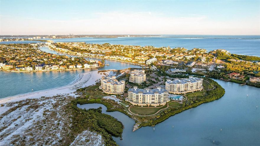 Beautiful Turn Key condo that is being sold FURNISHED!  Located in Tierra Verde at the exclusive gated Sunset Pointe!  This 3 bedroom 3.5 bath w/study/office home has all the comforts of home, where all you have to do is unpack your suitcase and enjoy the Island lifestyle!  This building has one of the BEST views of the Gulf!!  Water views south to Shell Key & Egmont or North looking at St Pete Beach with the famous Pink hotel-Don Caesar up the channel.  Access to Shell Key Preserve where you can find shells, take long walks or just sit and enjoy the beauty of the beach.  
Community pool/spa, fire pit, BBQ grills & workout room, dock & storage to launch your Kayak or paddle board, fish and see the many dolphins & manatees.   Take a bike ride to beautiful Ft. DeSoto State Park and walk around the fort. This building has water filtration through out.  Two parking spaces and a locker to store items, i.e. bikes, beach chairs, etc.  Enter from your semi private elevator to your own entry way into a beautiful open floor plan with designer kitchen, backsplash, sub zero refrigerator & wine fridge!  Large pantry with pull out drawers for easy access.  Did I tell you furnished??? Luxury sectional with sonos speakers through out family room and kitchen.  Owner's suite has TWO walk in closets!!! Two additional secondary bedrooms plus an office/den/study.  Large walk in storage closet in unit and locker in garage.  Close to all the amenities of St Pete Beach, Downtown St Petersburg, Corey Avenue restaurants & markets!  Call now to see this exquisite property!!